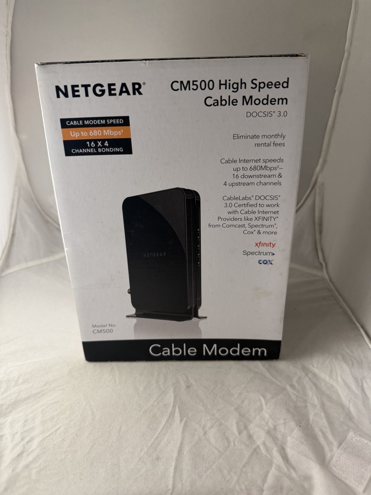 NETGEAR CM500 High Speed Cable Modem (CM500100NAS) 680 Mbps – DOCSIS 3.0.