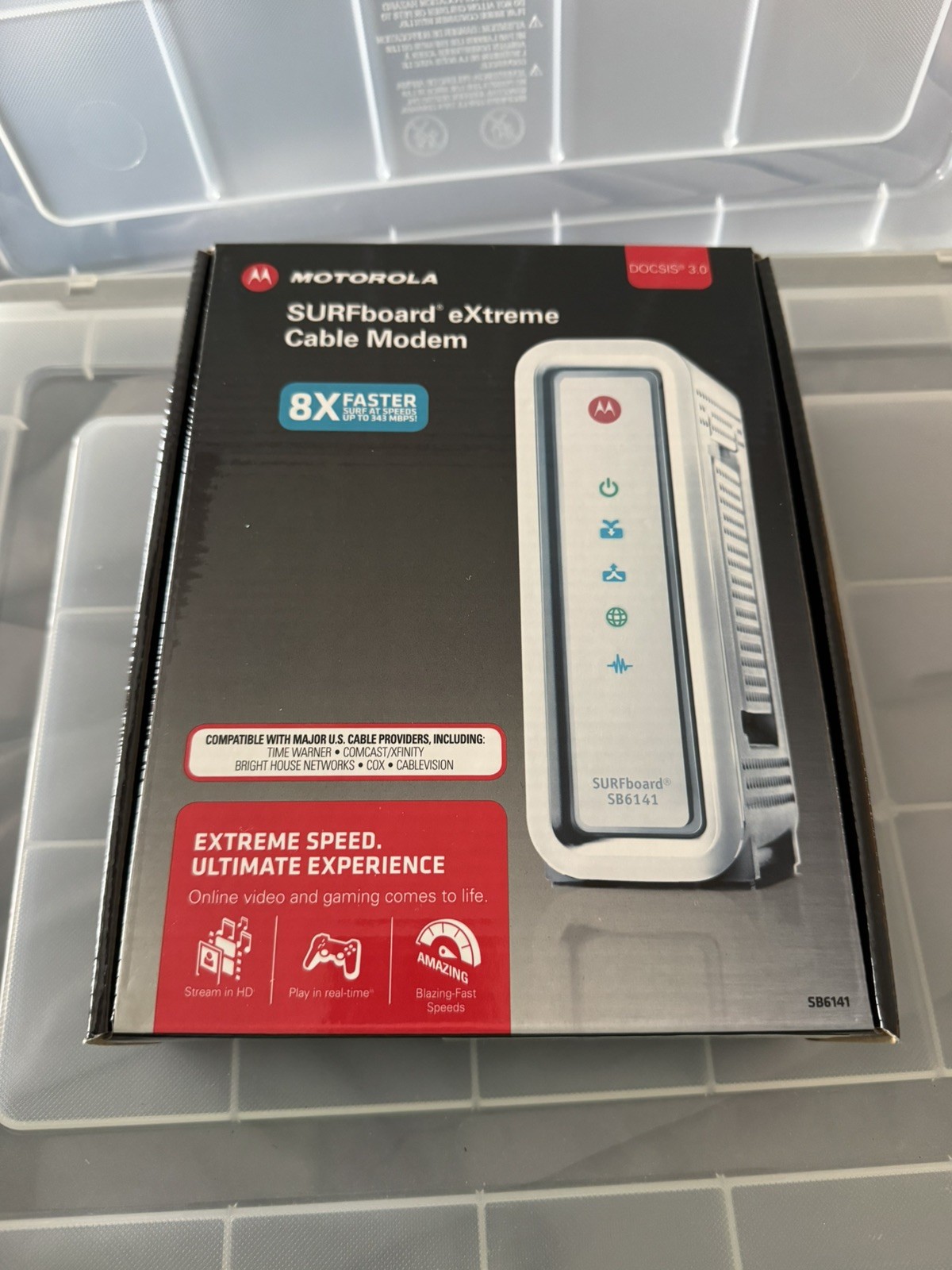 Motorola SURFboard SB6141 DOCSIS 3.0 Cable Modem 343 Mbps White