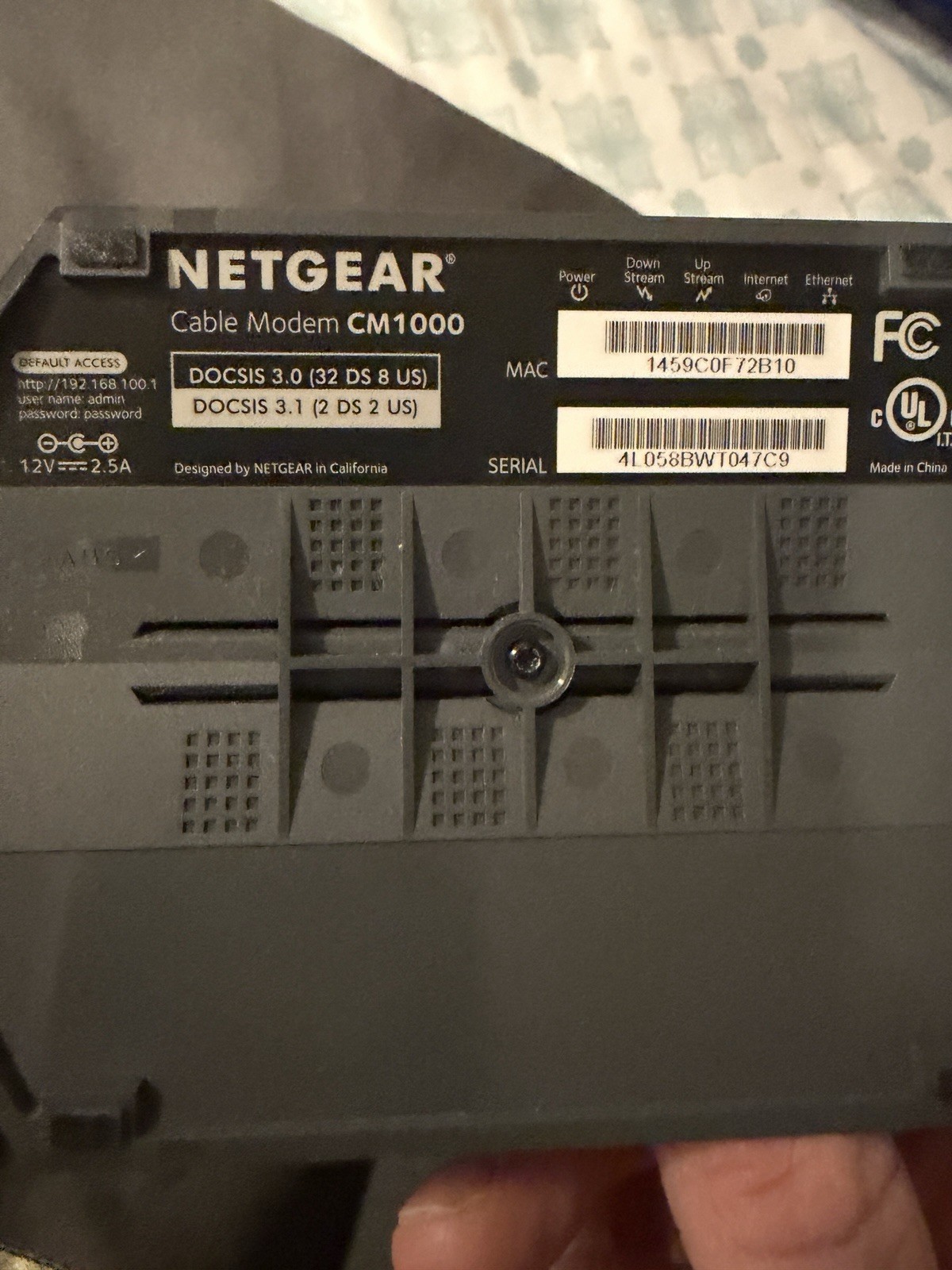 NETGEAR CM1000 Nighthawk DOCSIS 3.1 Cable Modem