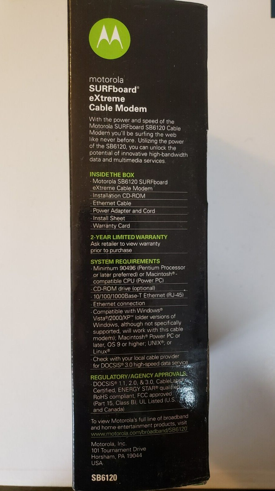 Motorola SURFboard eXtreme Cable Modem SB6120 (557040-003) – IN BOX
