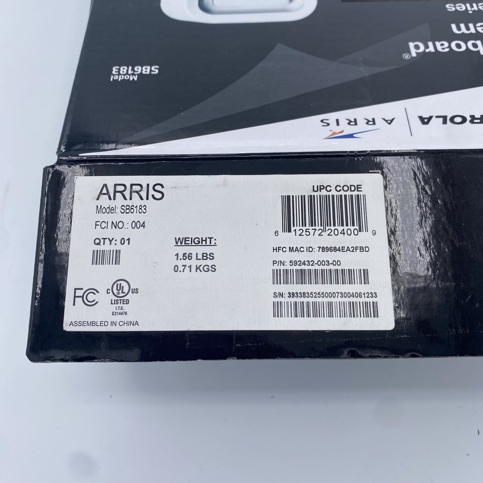 ARRIS SURFboard SB6183 DOCSIS 3.0 Cable Modem 686 Mbps Open Box New