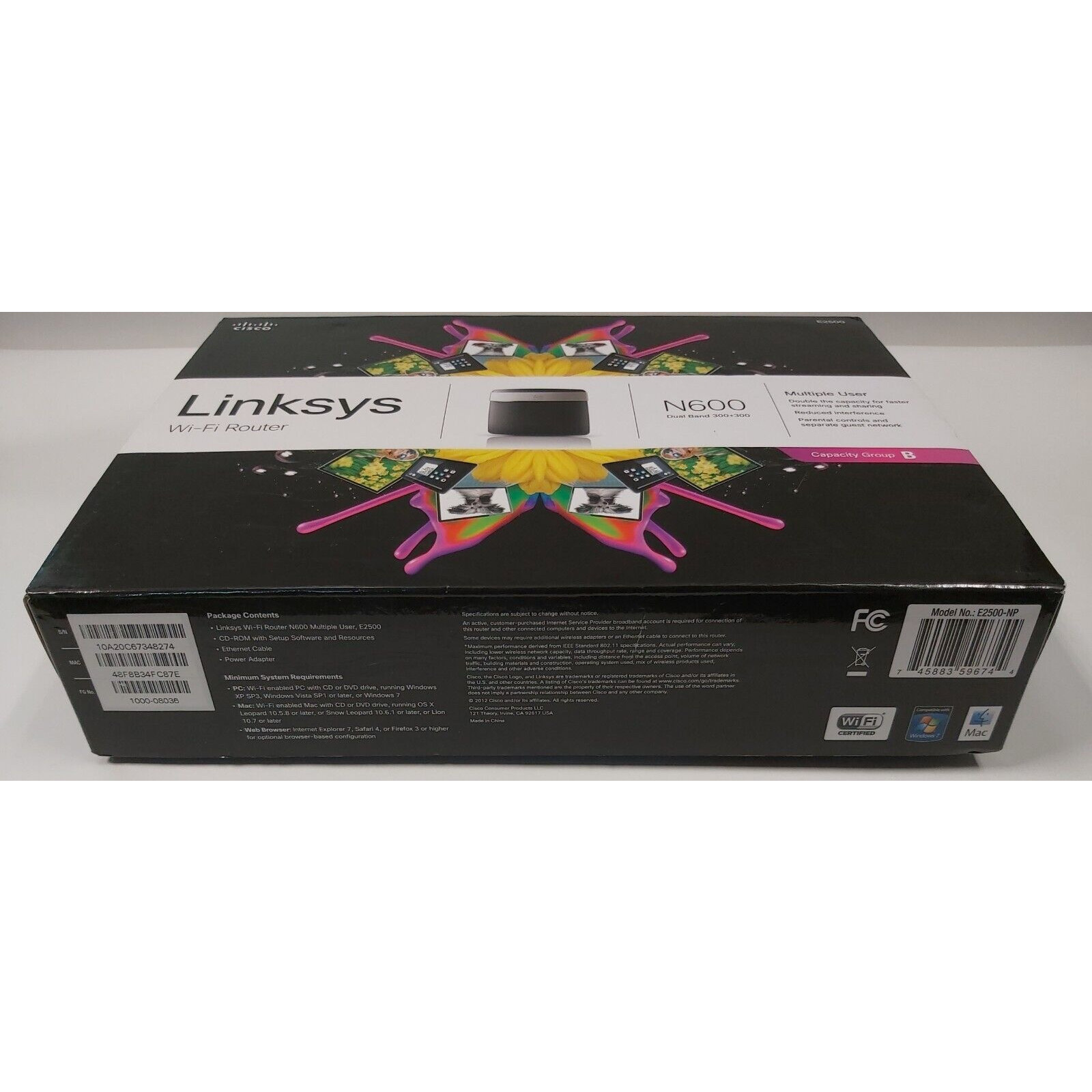 Cisco Linksys N600 Dual-Band Wireless-N Router Advanced Simultaneous WiFi