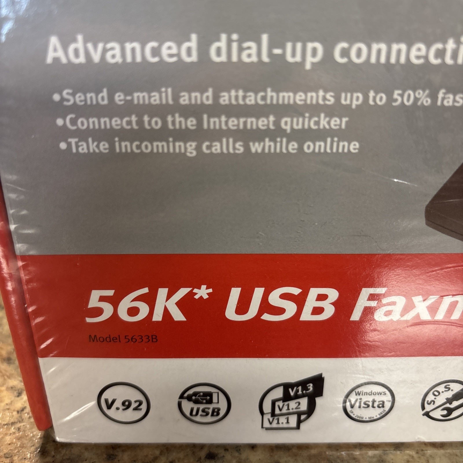 US Robotics USR5633B 56K USB FaxModem Advanced Dial-Up Connectivity Plug & Play
