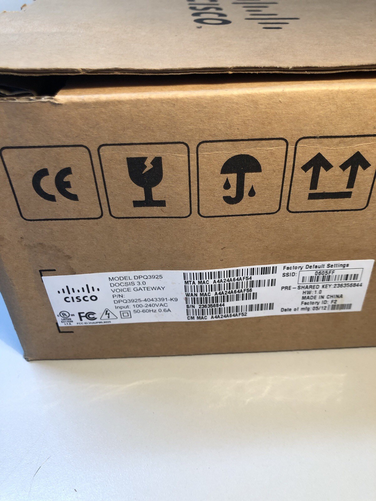 CISCO DPQ3925 NEW Cable Modem * NEW in the box