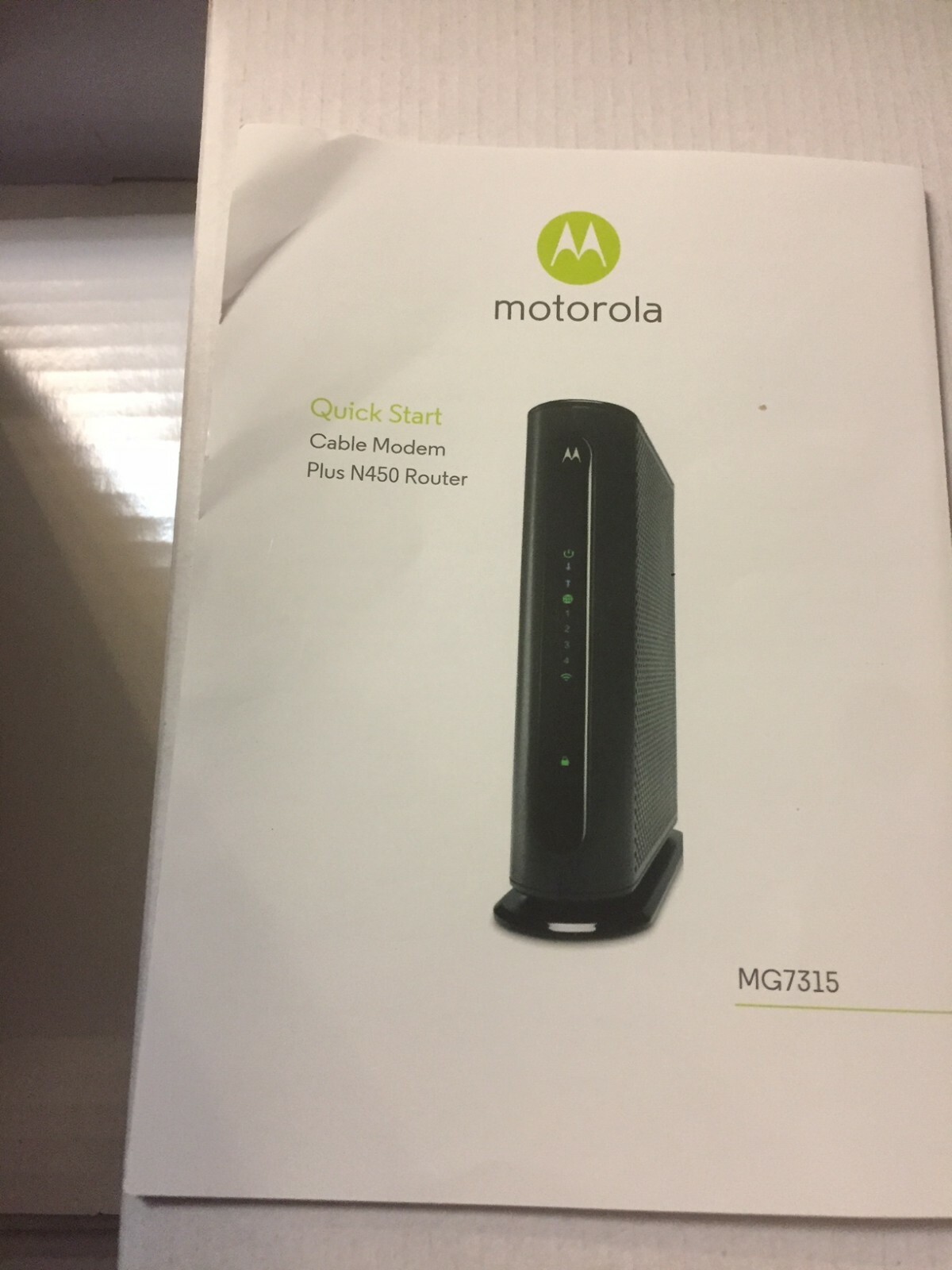 Motorola MG7315 8X4 343Mbps Plus N450 Wi-Fi Cable Modem + Router
