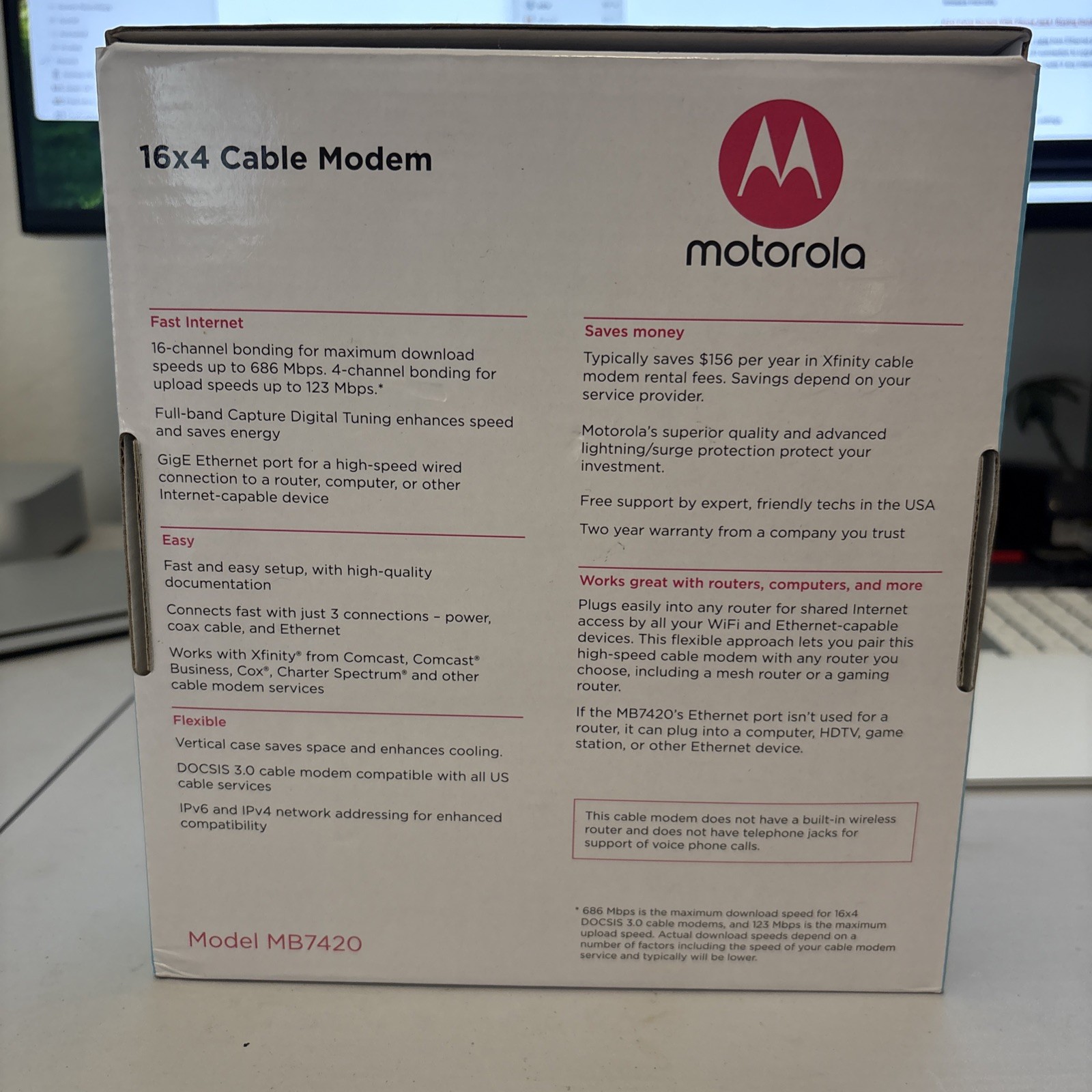 Motorola MB742010 686mbps DOCSIS 3.0 Cable Modem
