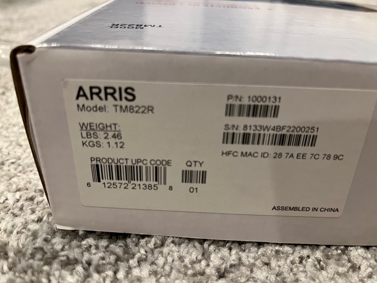 Arris Surfboard TM822R Cable Modem – Internet and Voice