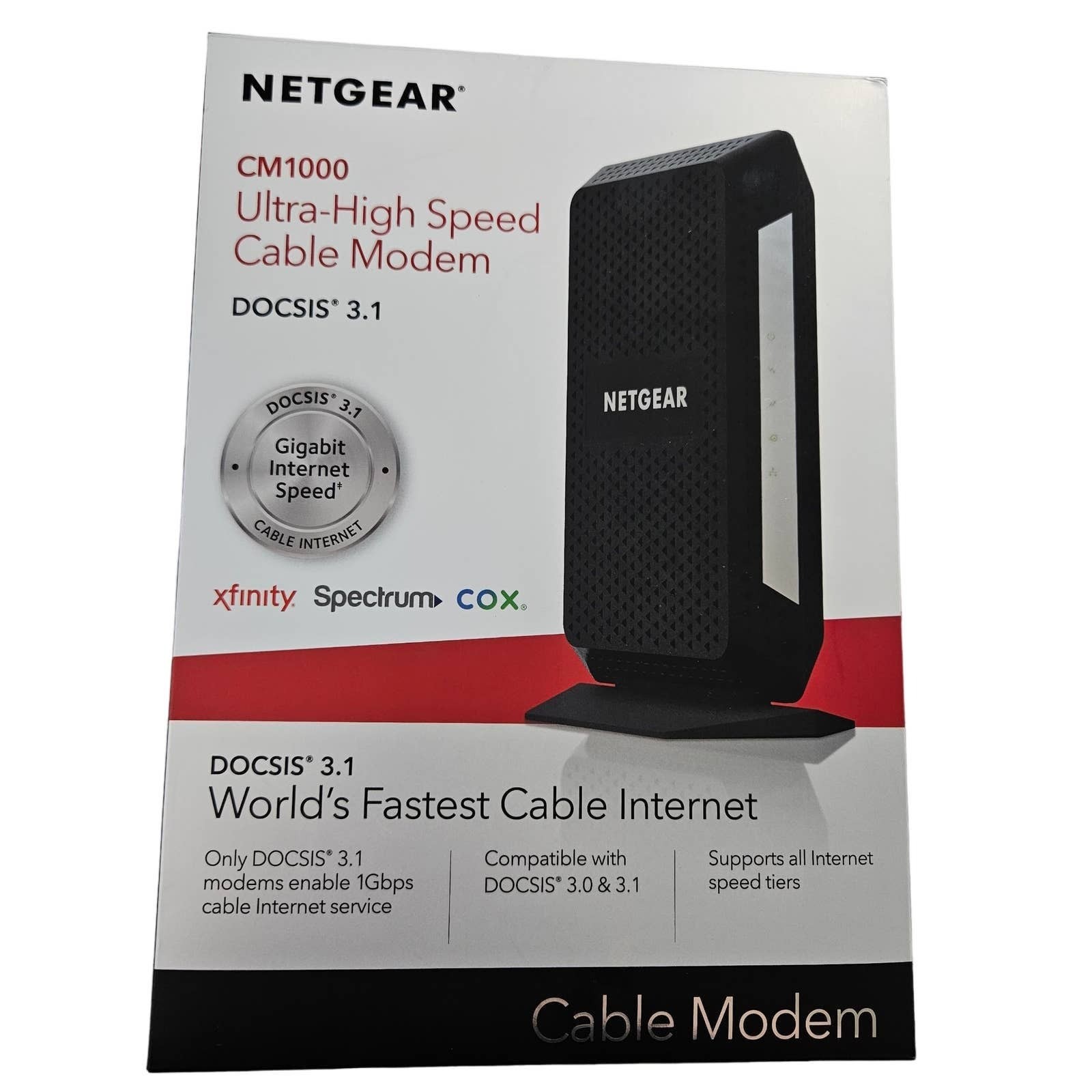 Pre-Owned NETGEAR 1 Gigabit Speed Cable Modem DOCSIS 3.1 Cable Modem (CM1000)