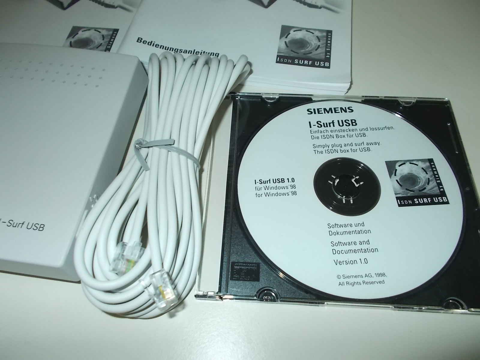 Siemens I-Surf USB, ISDN Modem, Includes Cable / Instructions / CD. #K-481-02