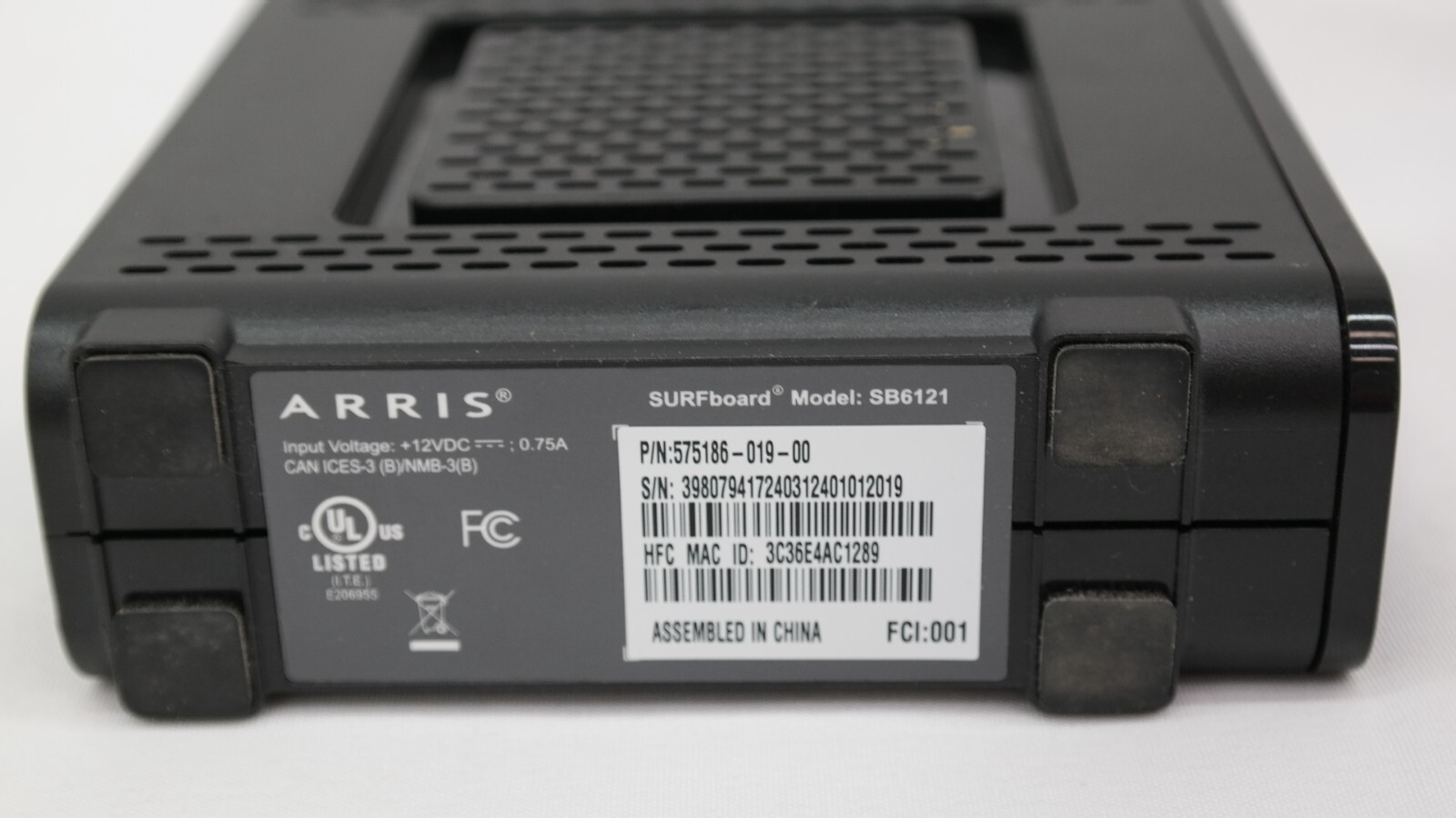 Arris Surfboard SB6121 Cable Modem Black TF