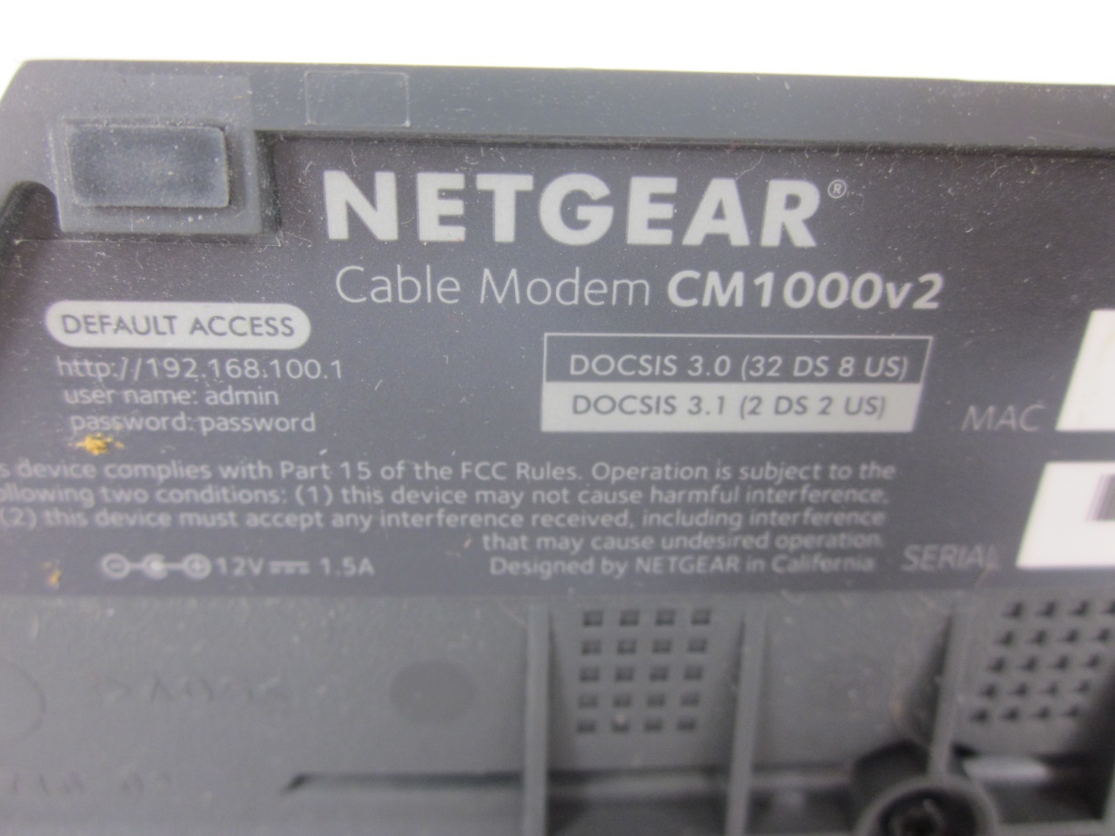 NETGEAR Cable Modem CM1000v2 DOCSIS 3.1 Nighthawk Tested