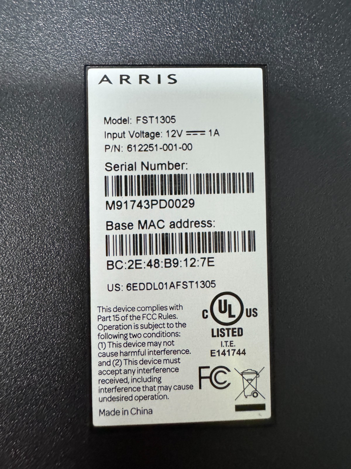 Arris 612251-001-00 FST1305 G.Fast Bridge Modem