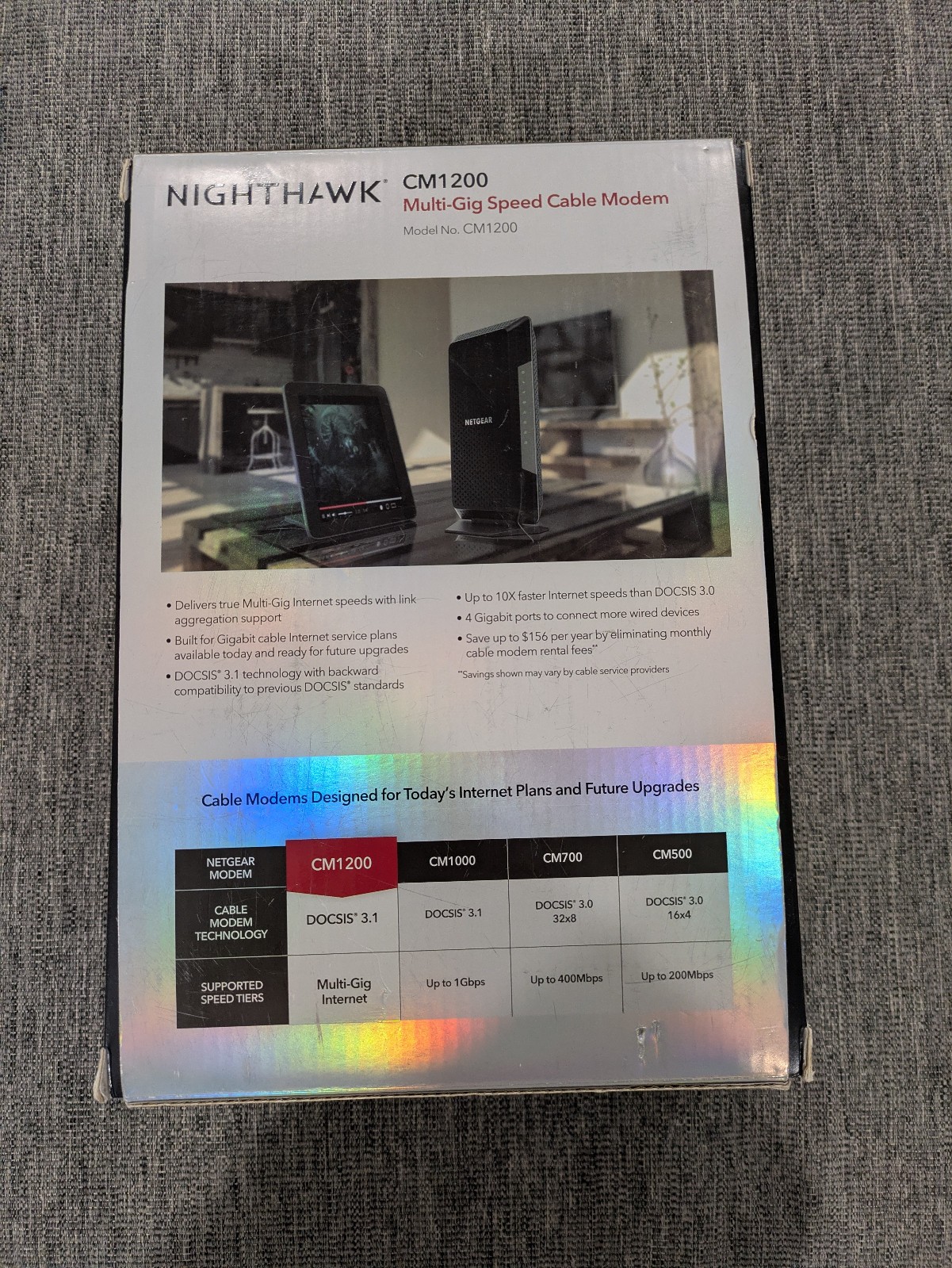 NETGEAR Nighthawk CM1200-100NAS DOCSIS 3.1 Cable Modem