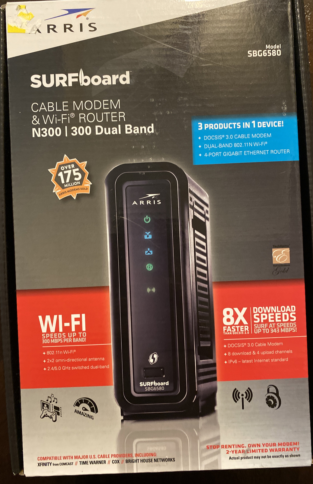 Arris SURFboard SBG6580 Cable Modem & Wi-Fi Router N300|300 Dual Band