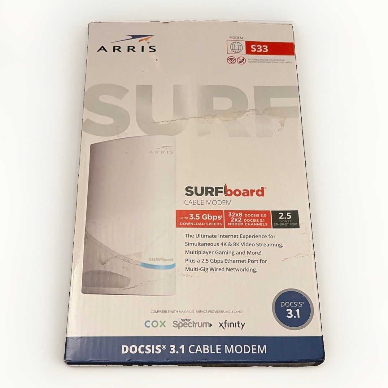 ARRIS SURFboard S33 DOCSIS 3.1 Cable Modem 10 Gbps Multi-Gigabit