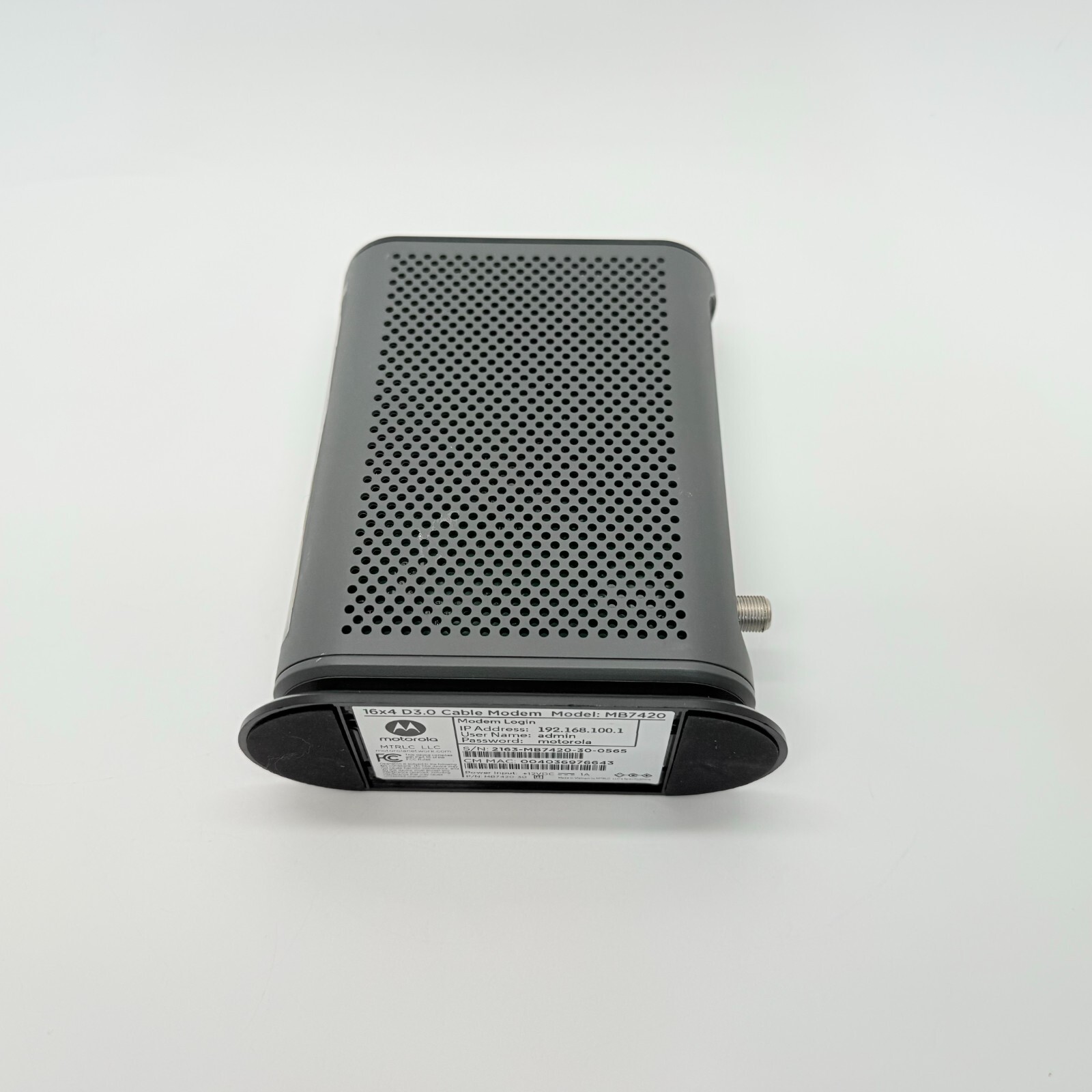 Motorola Mbps Cable Modem MB7420 – NO CABLES. MODEM ONLY