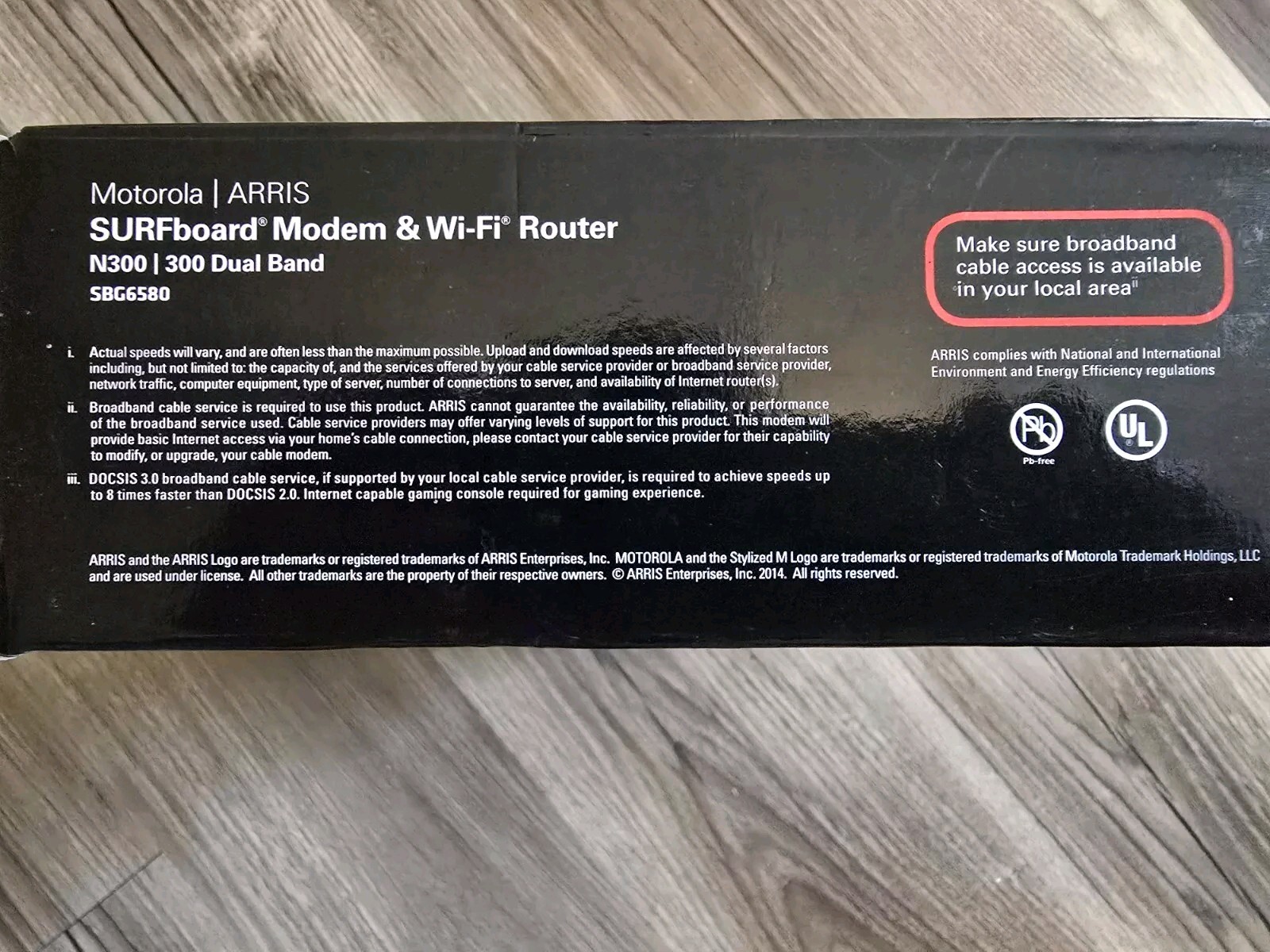 Motorola Arris SURFboard Modem & WiFi Router SBG6580 N300 Dual Band New Open Box