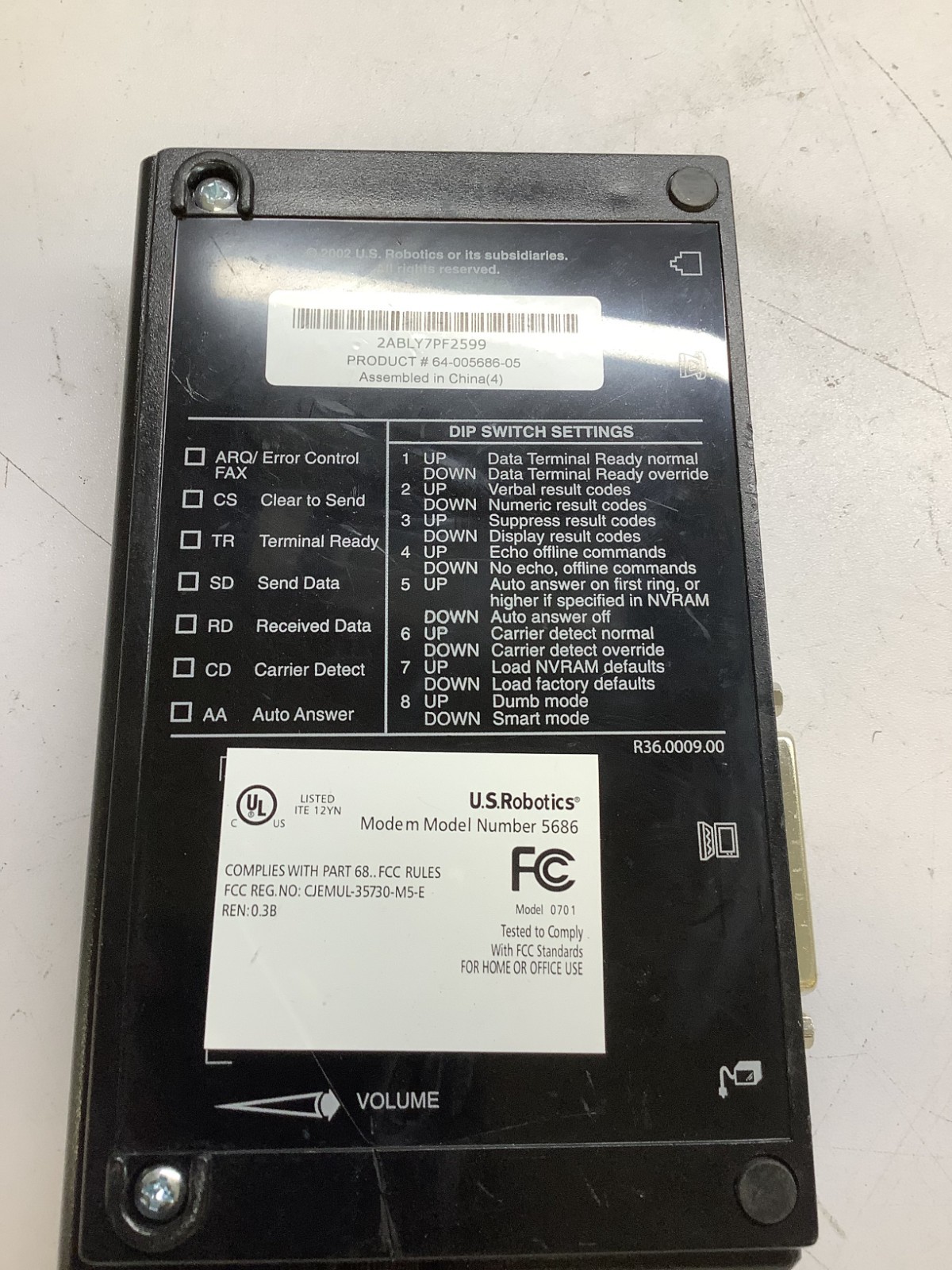 U.S.Robotics V.92 5686 56K External Modem, Black RD-ST0