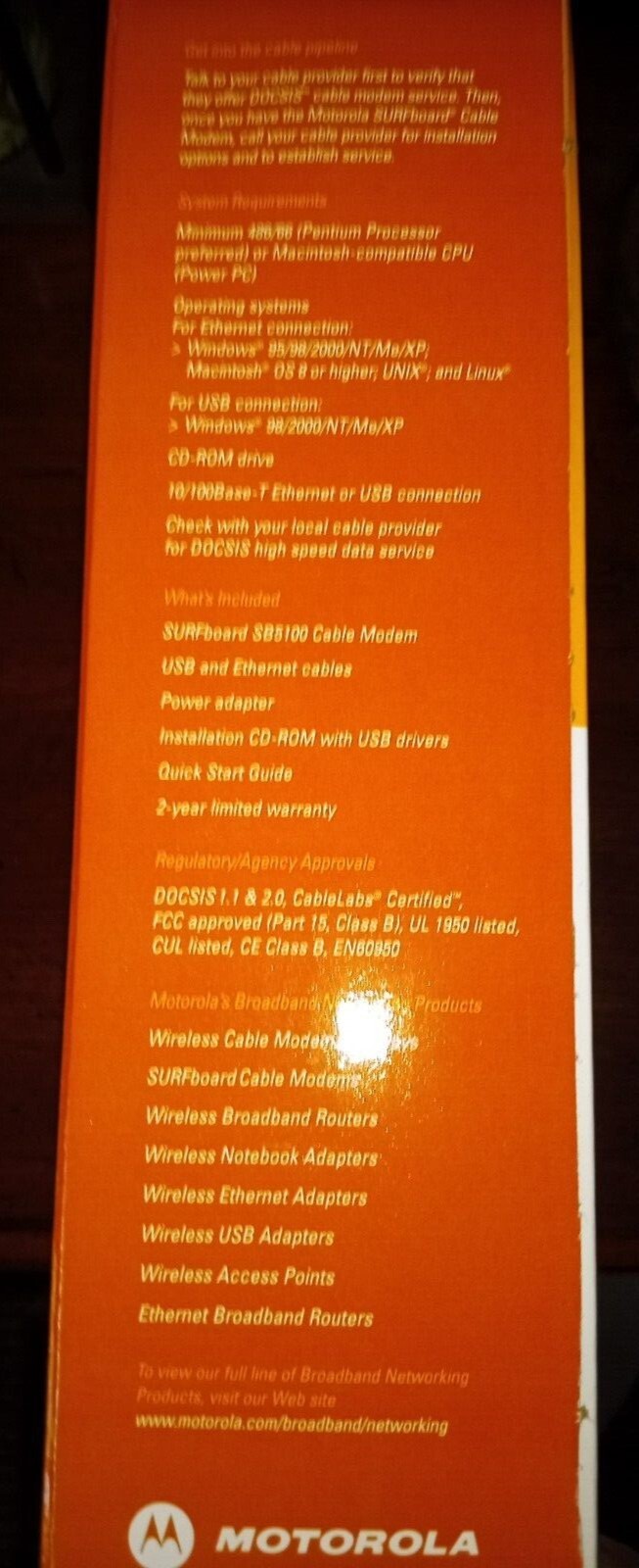 Motorola SURFboard SB5120 (505788-006-00) 38.91 Mbps with Installation CD_ROM