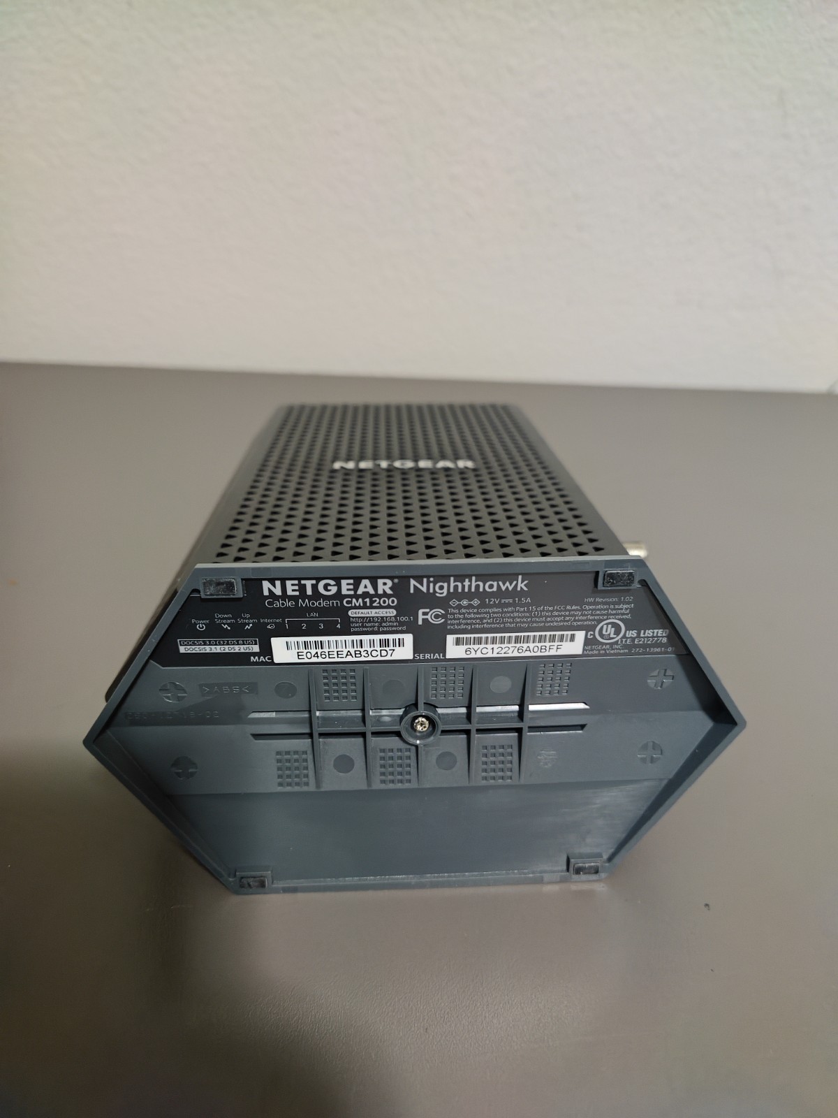 NETGEAR Nighthawk CM1200 DOCSIS 3.1 Multi-Gig Speed Cable Modem Xfinity