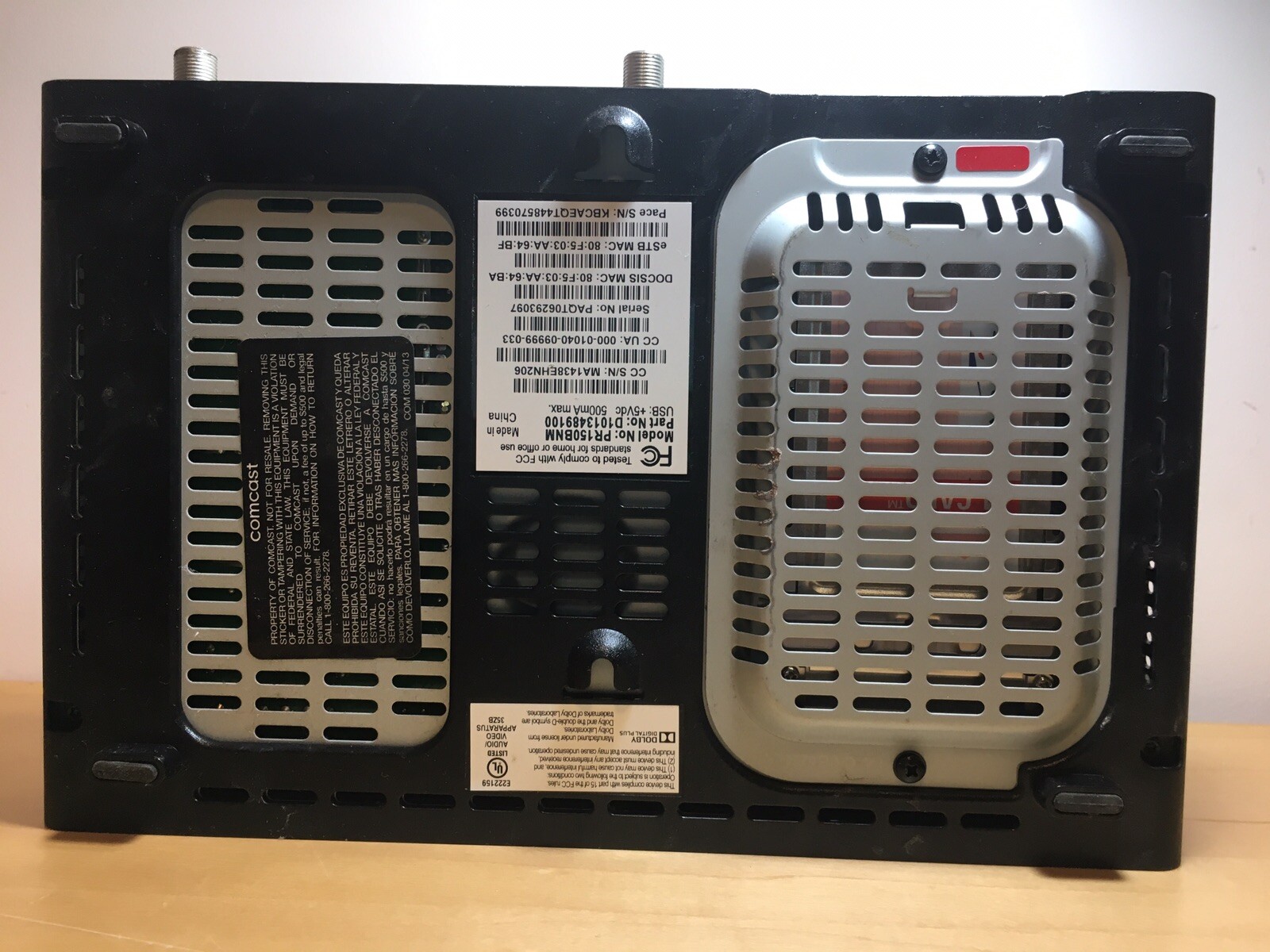 Comcast Xfinity Modem, Model PR150BNM, Without Power Cord