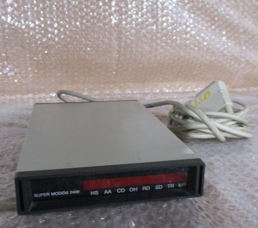 Vintage Super Modem 2400 (External Modem) w/RS-232C cable – No Power Adapter