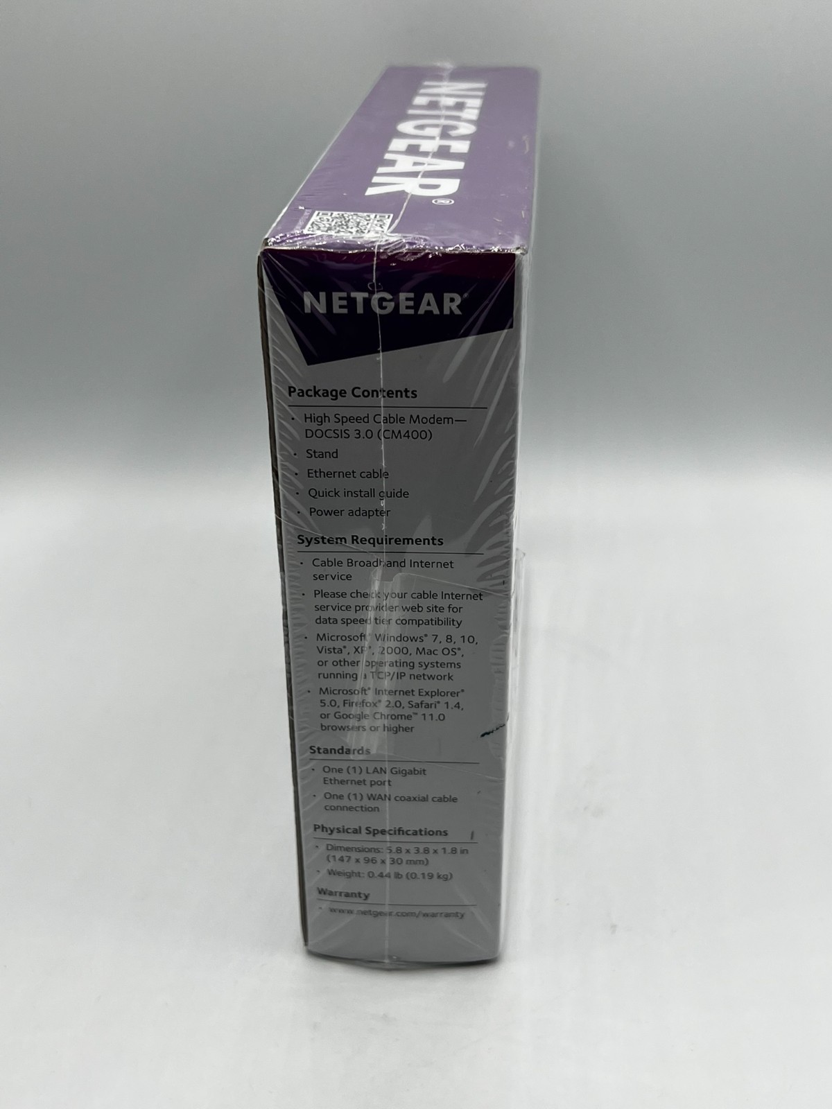 Netgear CM400 Docsis 3.0 Cable Modem New Tear on Plastic Cover