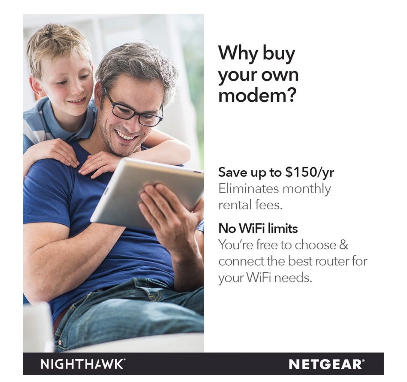 NETGEAR Nighthawk Cable Modem CM1200 DOCSIS 3.1 4x 1G Ethernet Black