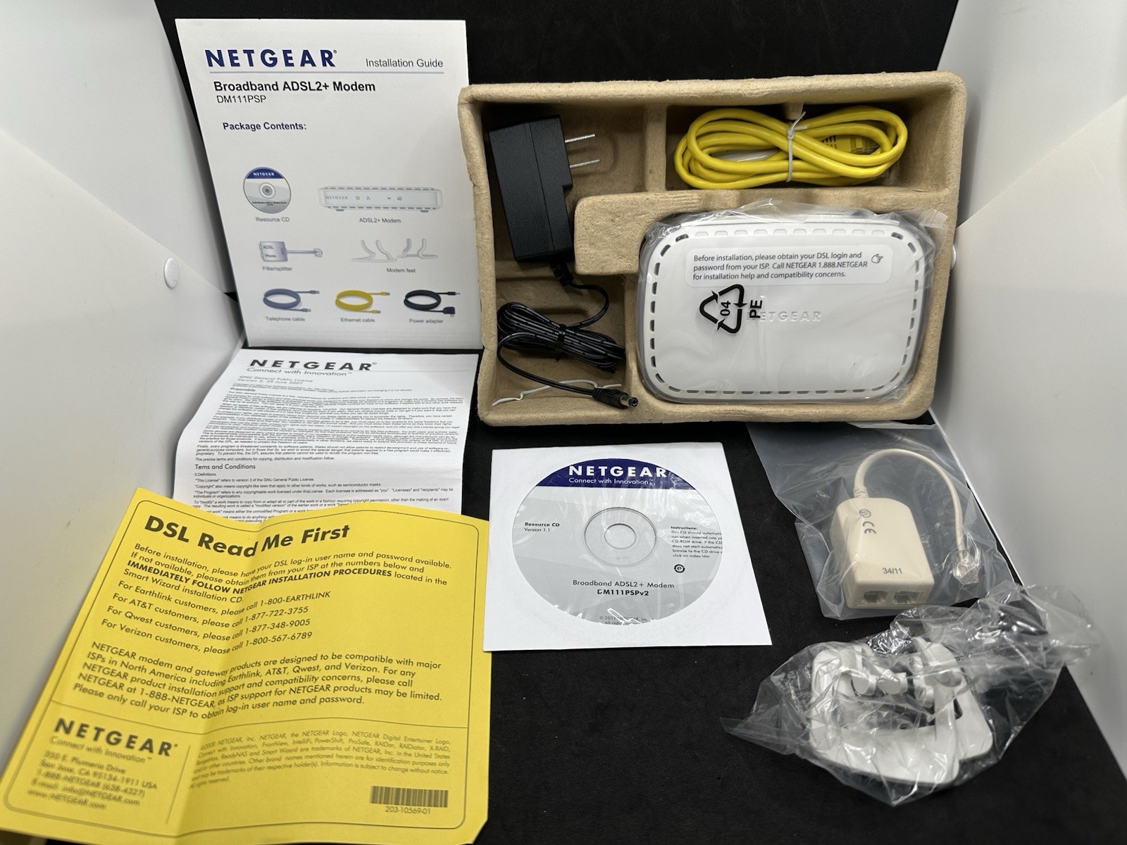 NETGEAR Broadband ADSL2+ Modem DM111PSP DSL Modem Never Used