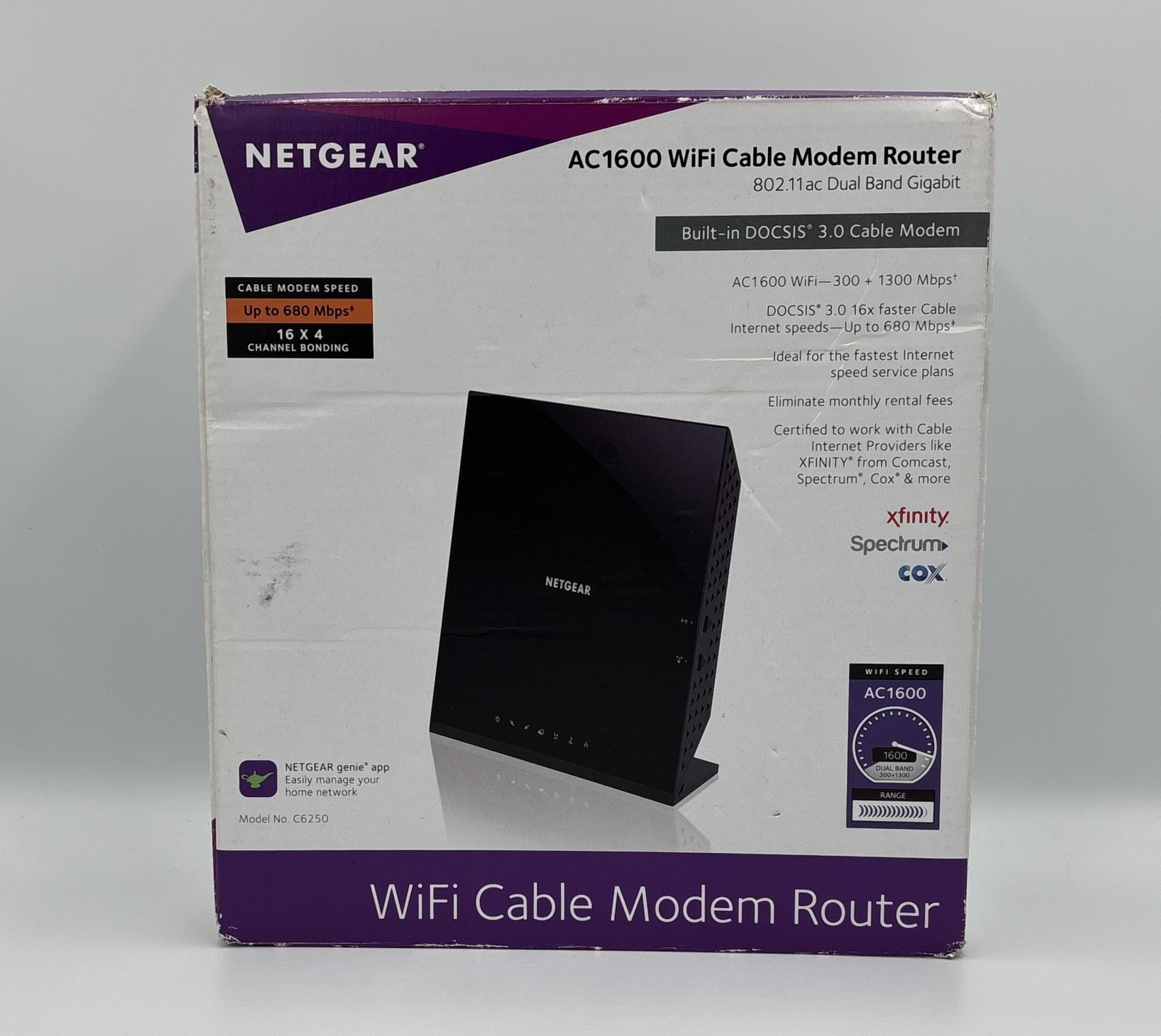 NETGEAR AC1600 WiFi Cable Modem Router C6250 Home Tech Fast WiFi TESTED WORKS