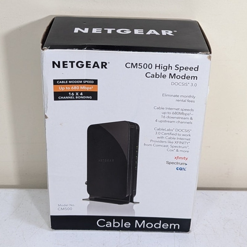 NETGEAR CM500 High Speed Cable Modem DOCSIS 3.0 680 Mbps Tested Working Boxed