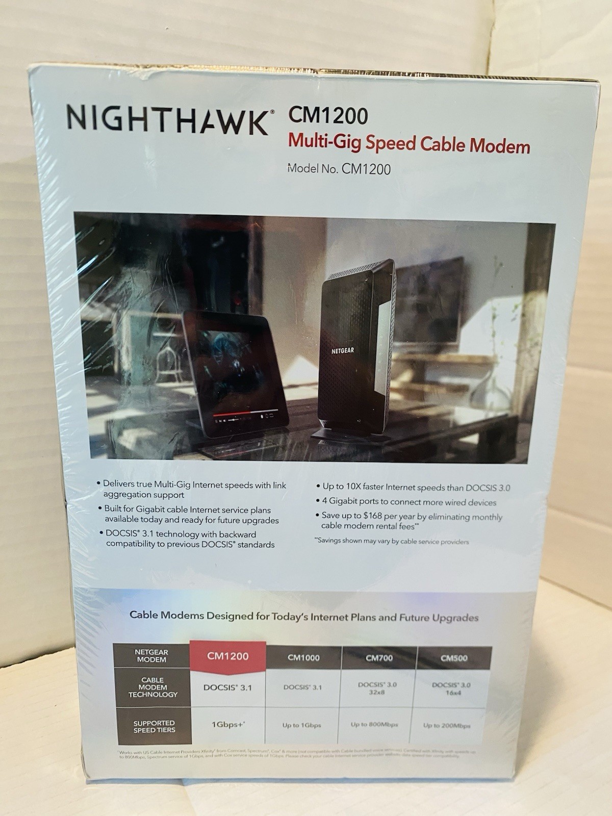 New & Sealed NETGEAR Nighthawk CM1200-100NAS DOCSIS 3.1 Cable Modem