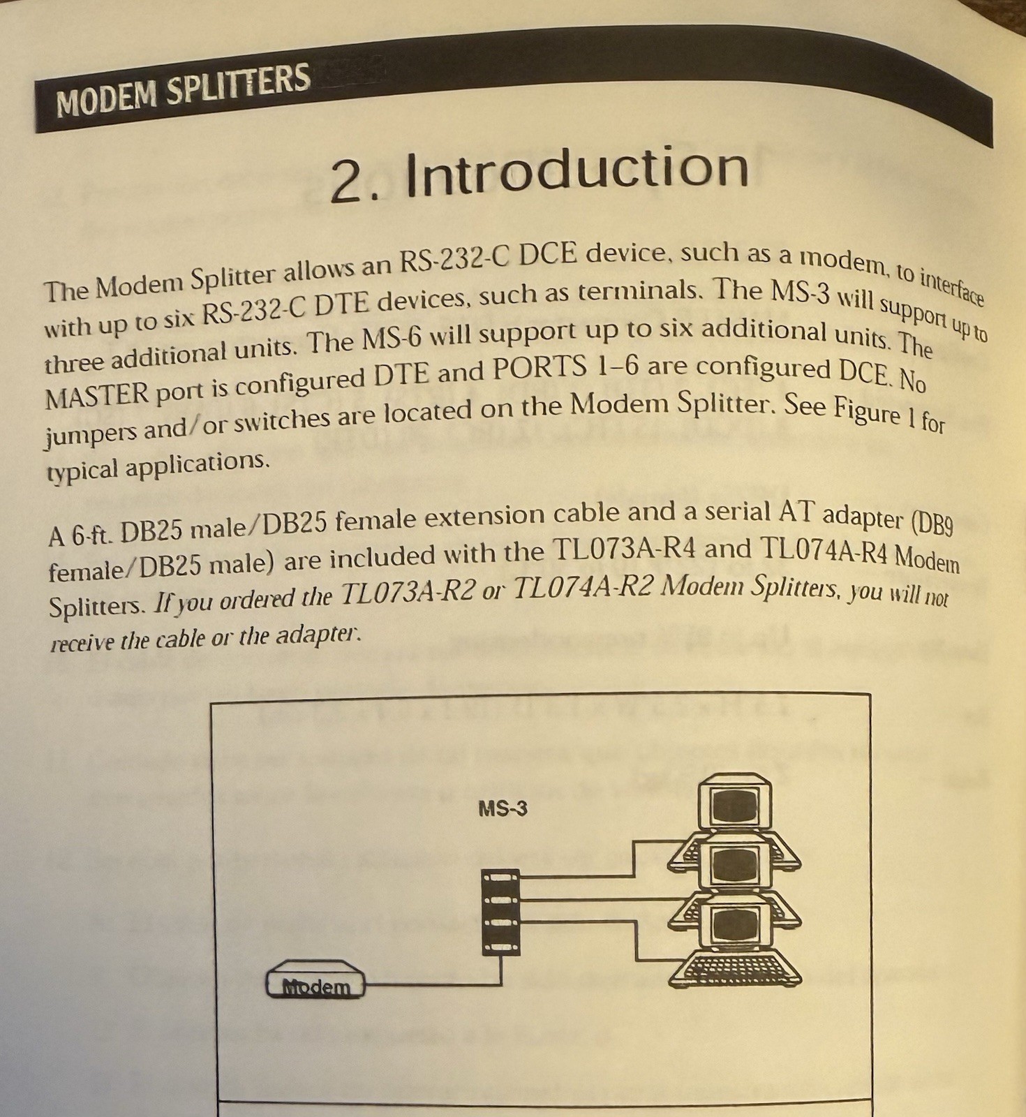 Black Box TL073A-R4 RS-232-C Modem Splitter DB25 Female Multi-Port