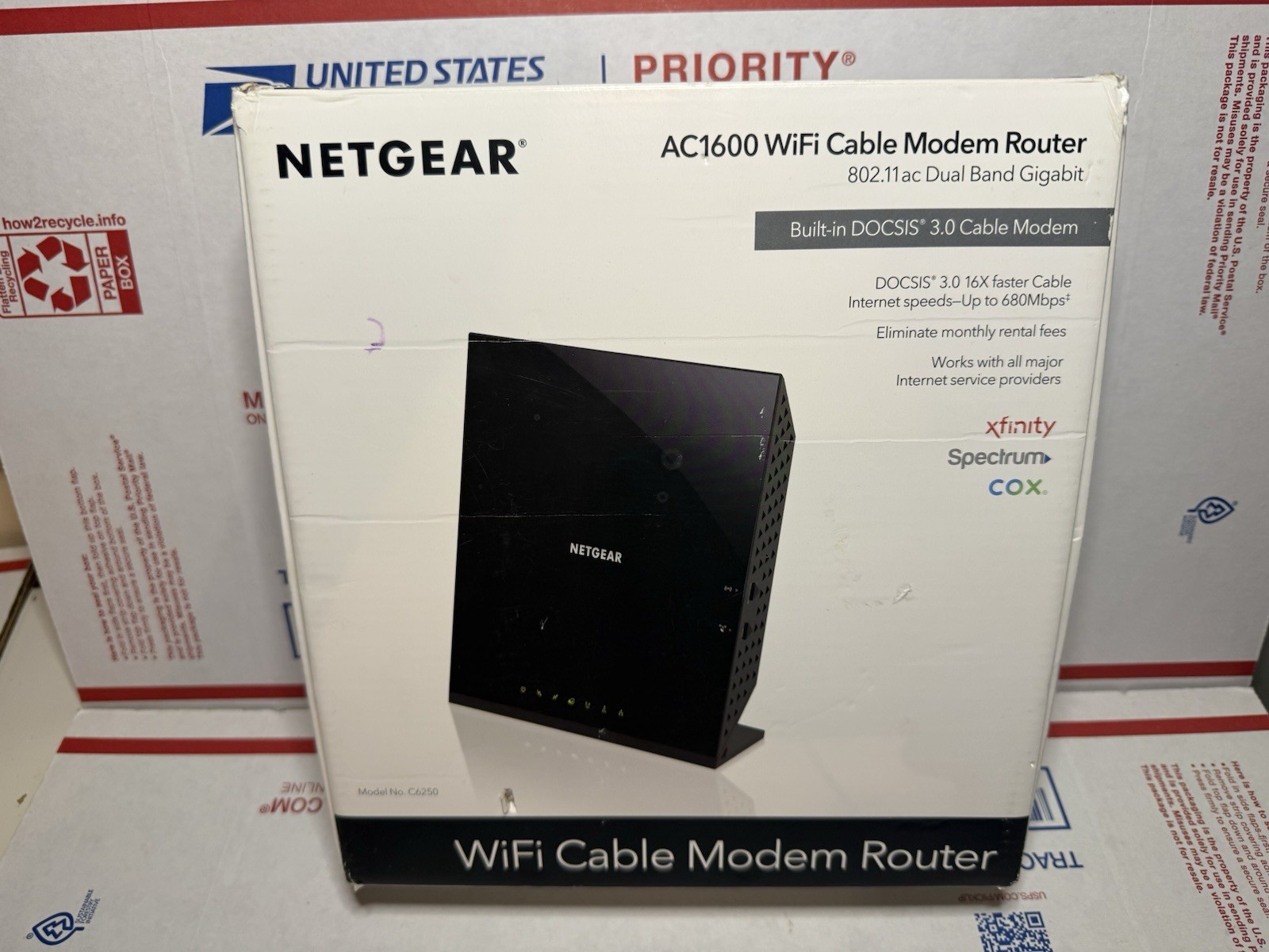 NETGEAR Cable Modem WiFi Router Combo C6250 – AC1600 WiFi speed DOCSIS 3.0