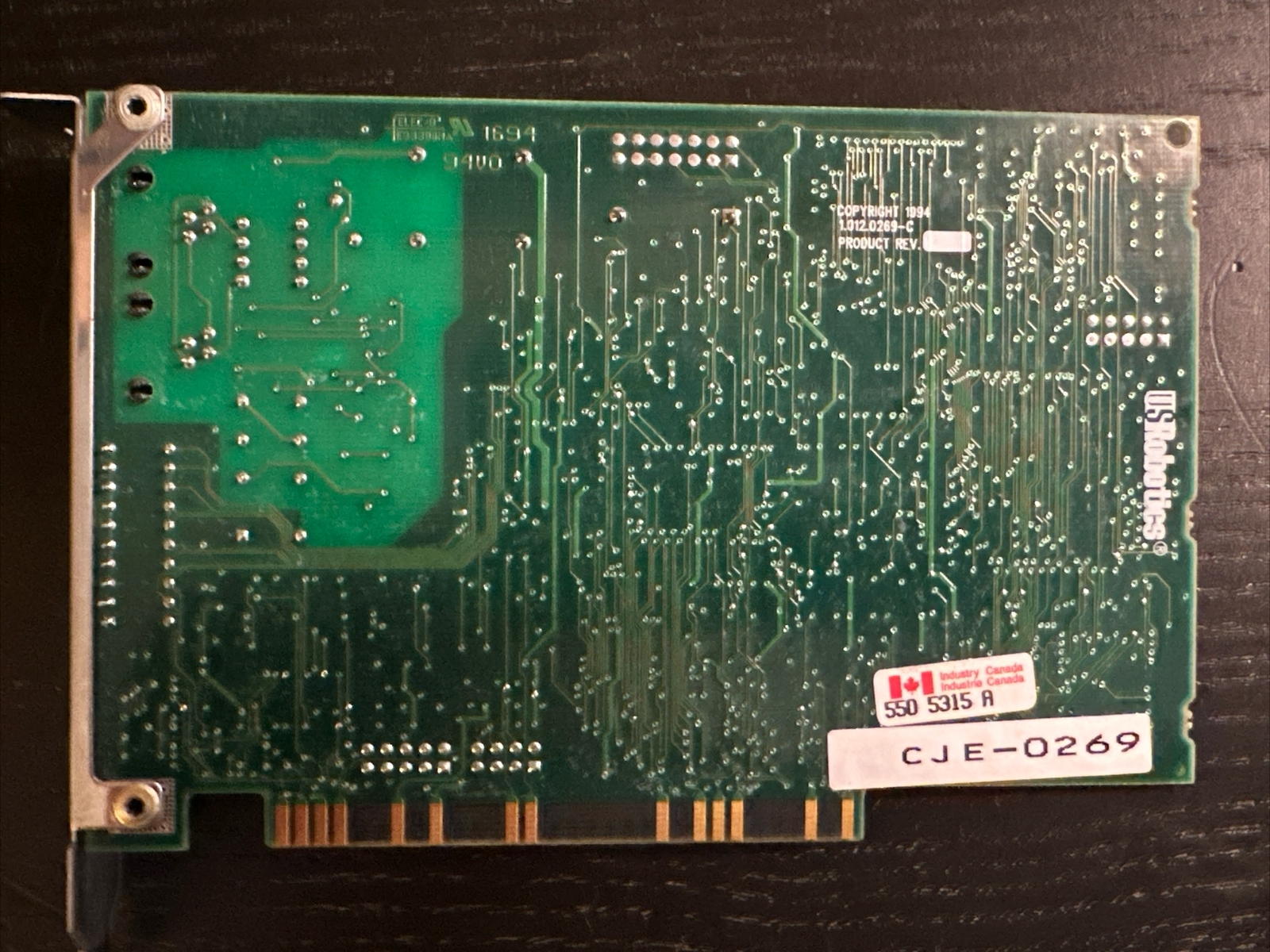 US Robotics 1.012.0269-C Courier 28.8k Fax Modem Vintage ISA Card 1994