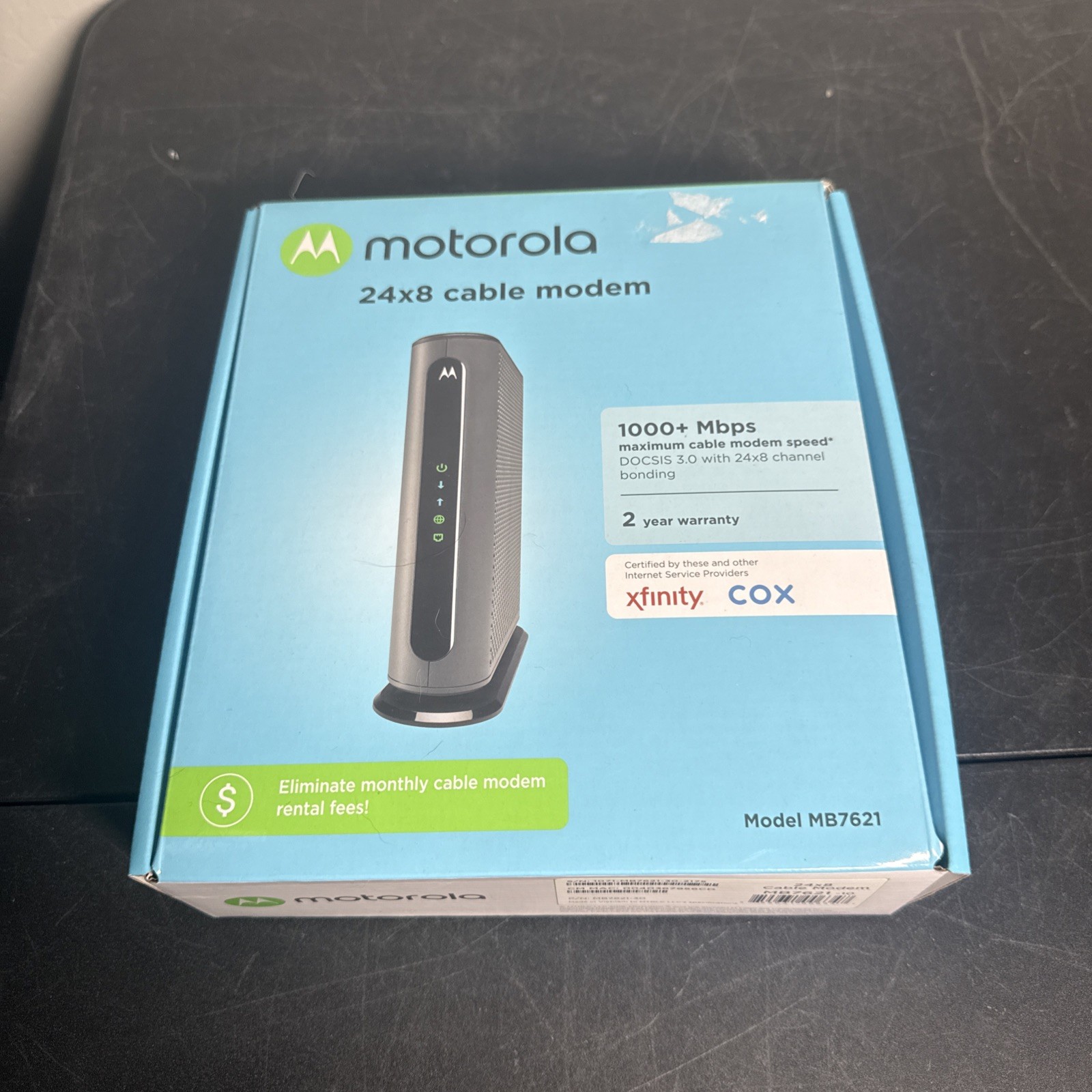 MOTOROLA 24×8 Cable Modem MB7621 1000+ MBPS Xfinity Cox Open Box