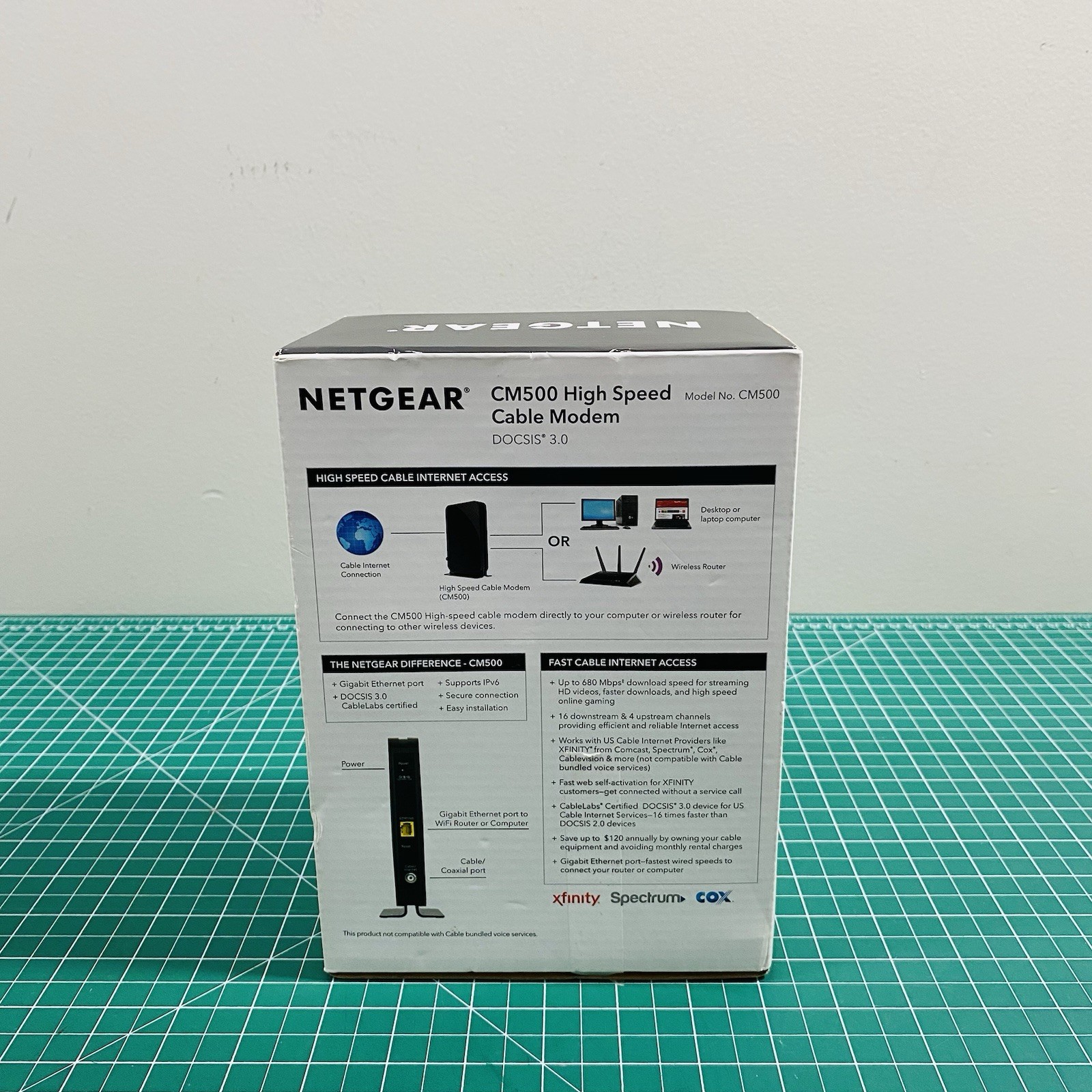 Netgear CM500-100NAS DOCSIS 3.0 High Speed Cable Modem Comcast Xfinity Spectrum