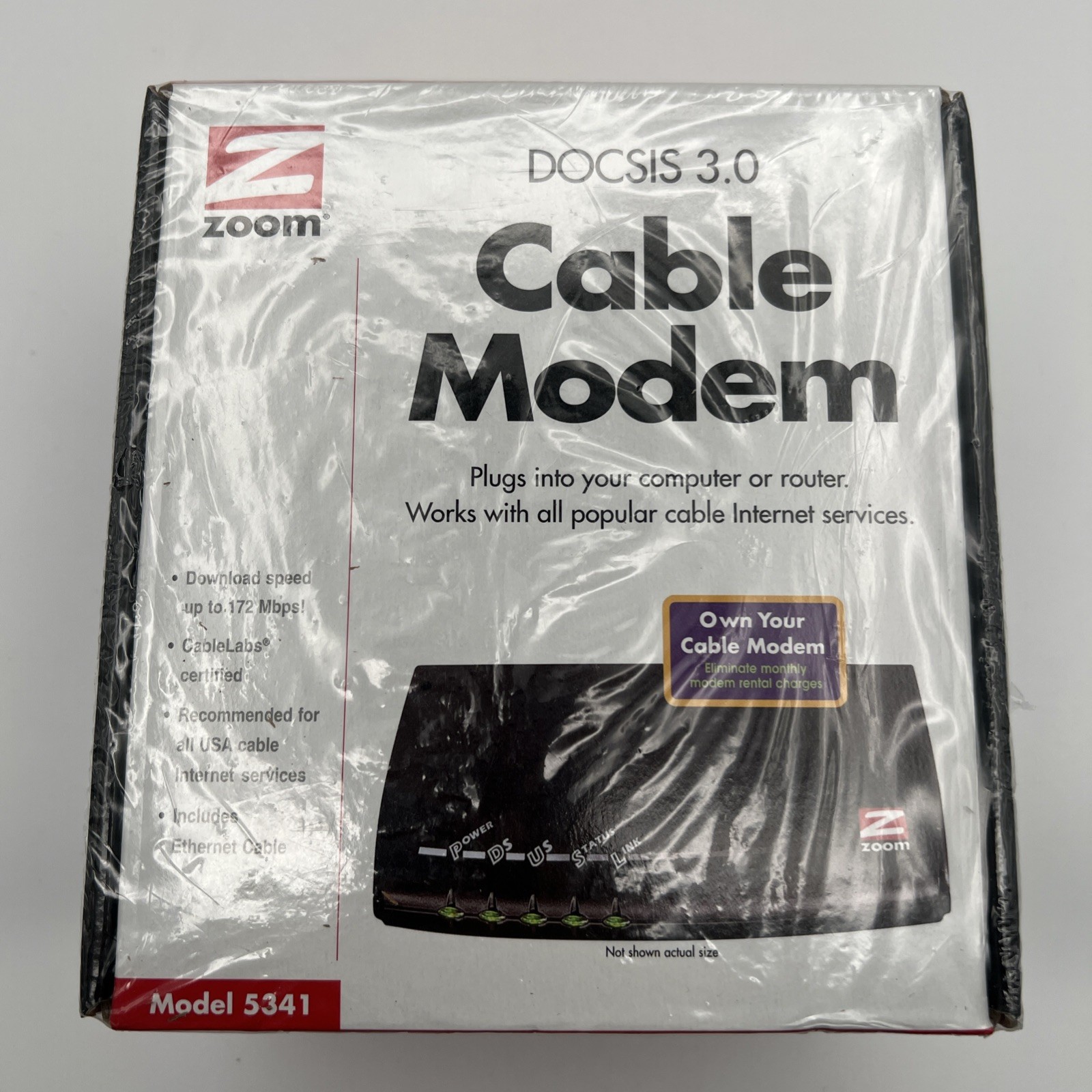 New Sealed Zoom Cable Modem Docsis 3.0 172 Mbps Speed – Model 5341-02-03H