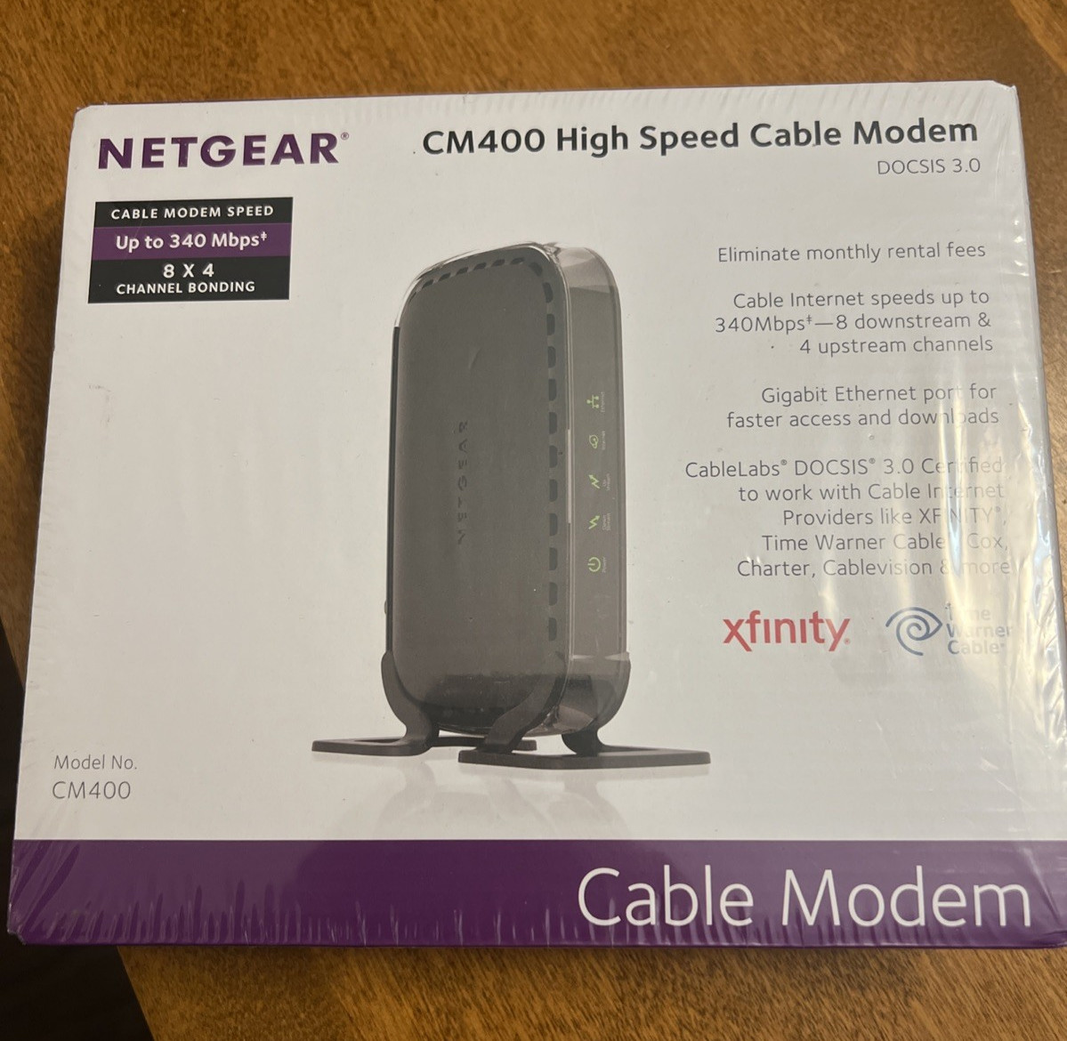Netgear DOCSIS 30 (CM400-100NAS) 340 Mbps High Speed Cable Modem NEW