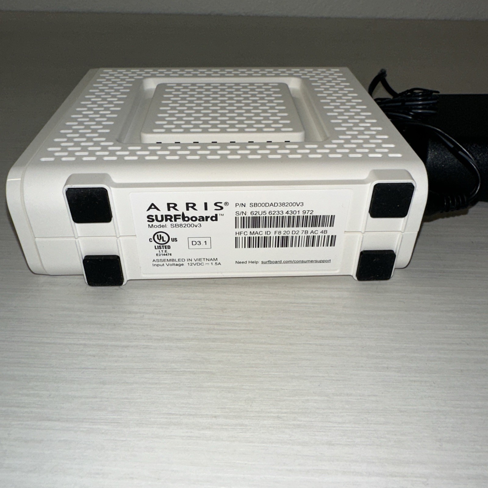 ARRIS SURFboard SB8200 DOCSIS 3.1 Cable Modem – White – Xfinity Spectrum and Mor