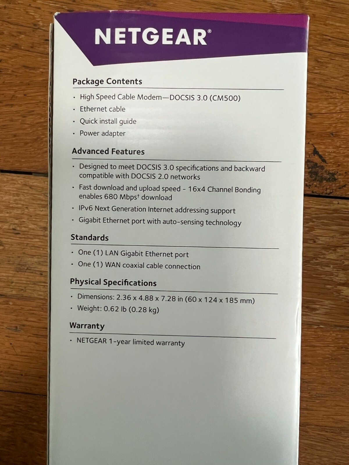 NETGEAR CM500 (CM500100NAS) 680 Mbps – Black Pre Owned (B35G)