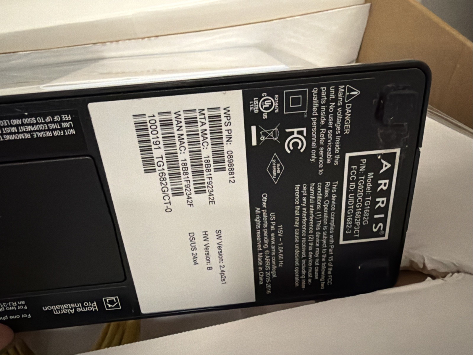 ARRIS TG1682G Xfinity WiFi Dual Band Modem/Router | Xfinity | Black | 802.11ac