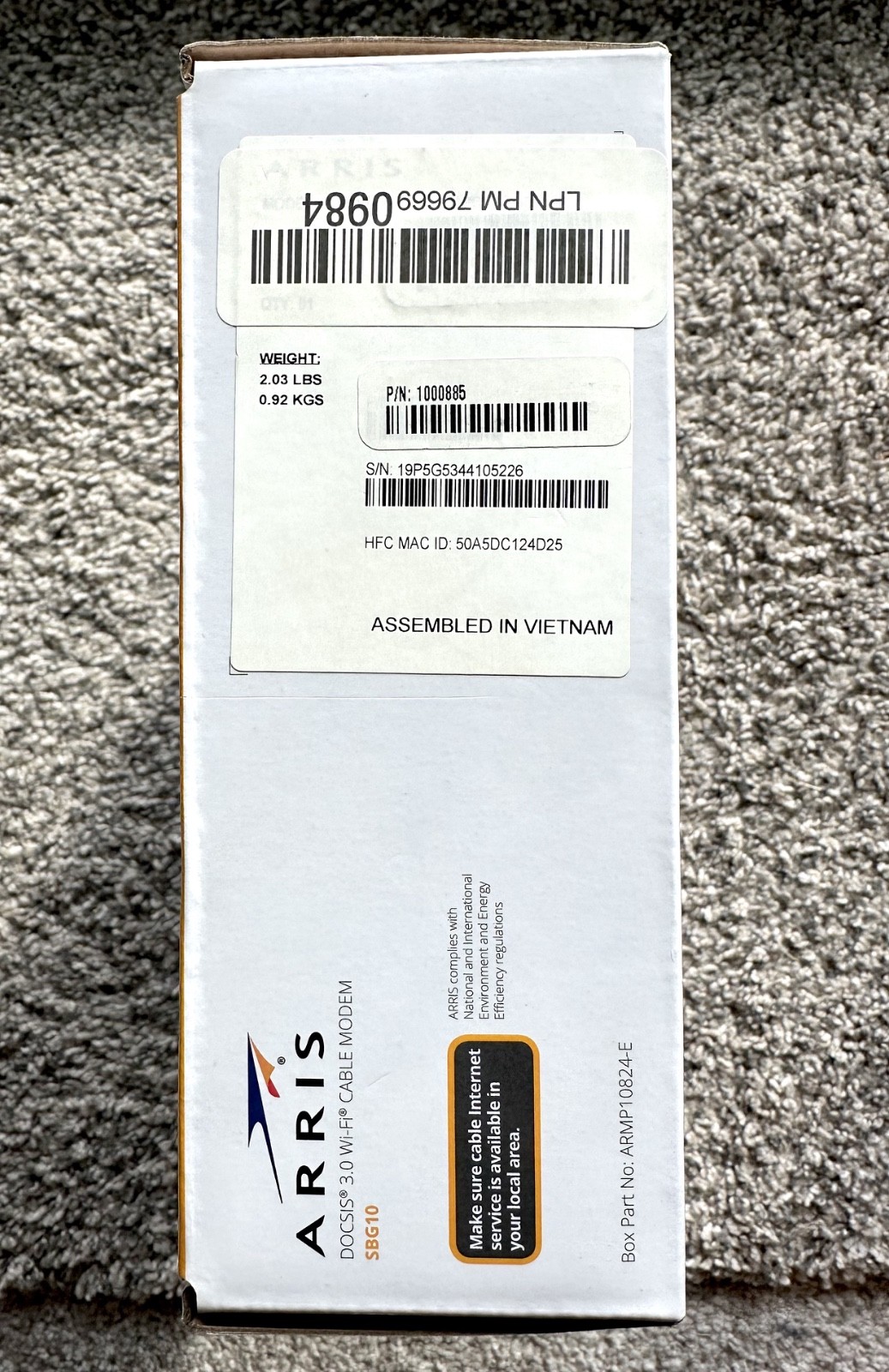ARRIS High Speed Cable Modem SBG10 SURFboard AC1600 Dual-Band Router FREE SHIP