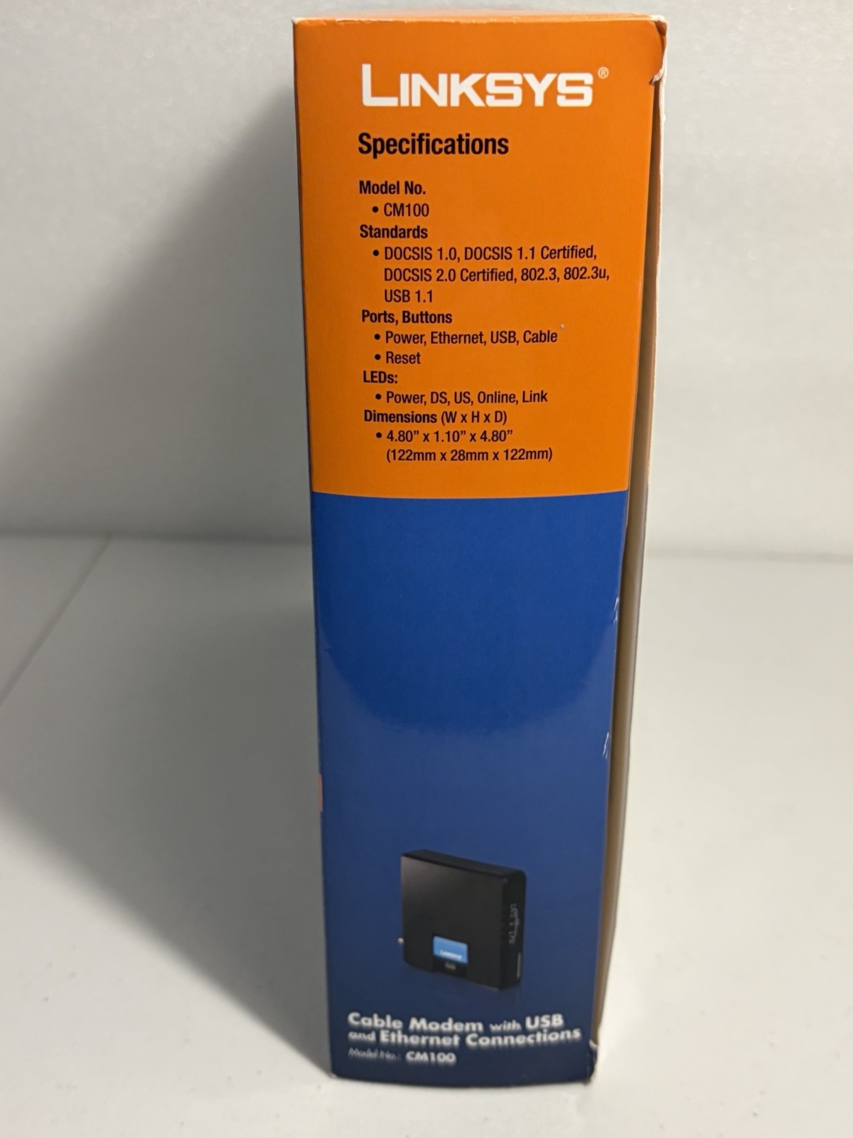 Cisco-Linksys Cable Modem with USB And Ethernet Connections Model #CM100