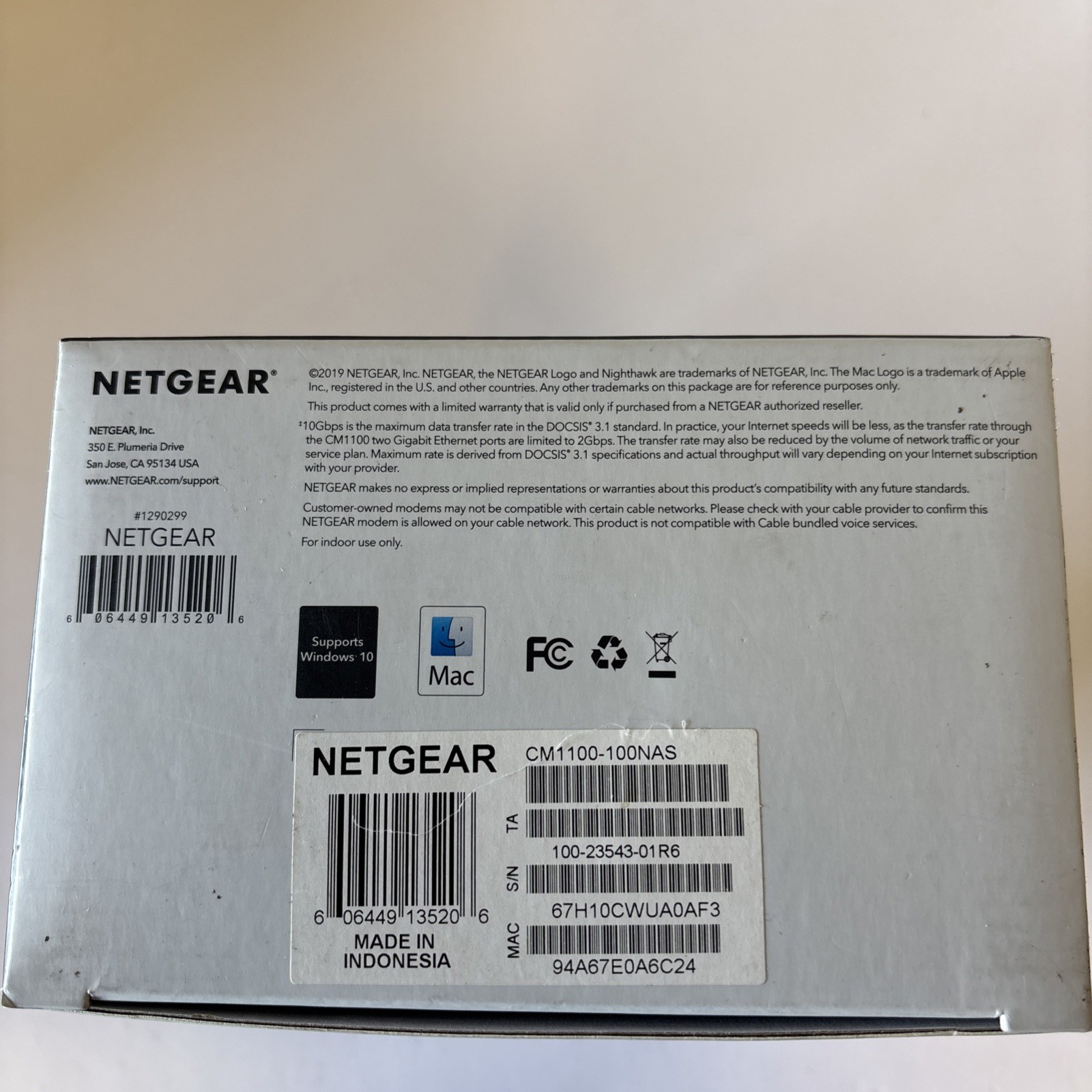 NETGEAR NIGHTHAWK CM1100 Cable Modem DOCSIS 3.1 Multi-Gig SpeedModem🔥🔥