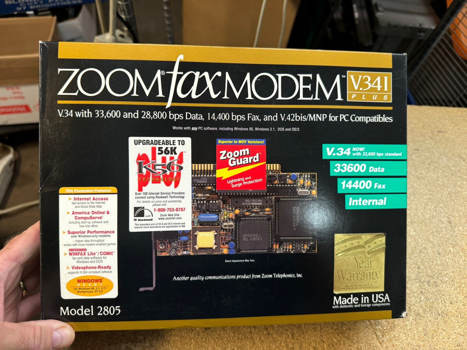 Zoom 2805 Fax Modem V.341 Plus Original Box w/ User Guide & Software