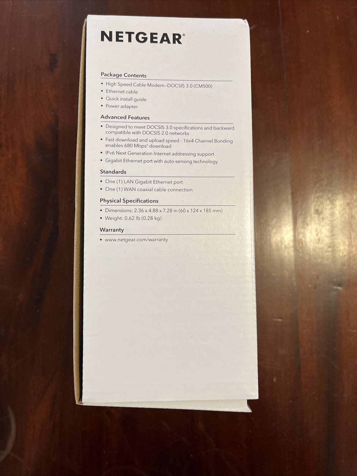 NETGEAR Cm500-1aznas 16×4 DOCSIS 3.0 Cable Modem Max Download Speeds of 686mbps