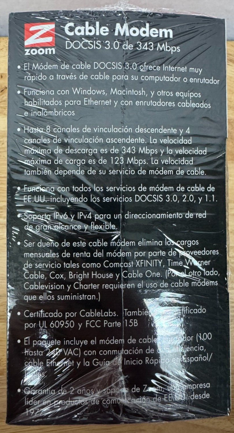 Zoom 5341 Cable Modem – New & Factory Sealed!