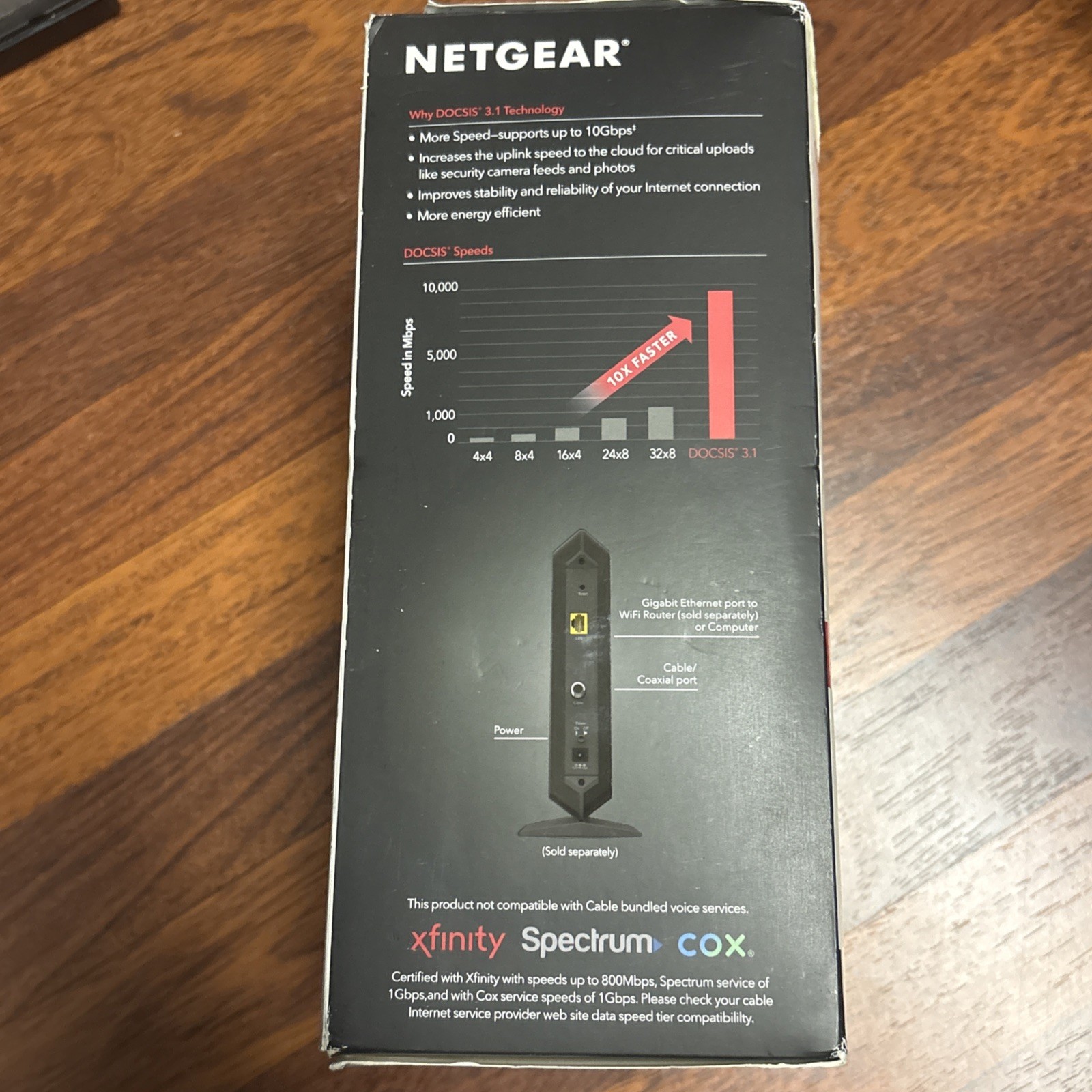 NETGEAR CM1000 Wired-Ethernet (RJ-45) Cable – CM1000100NAS (Black) OPEN BOX