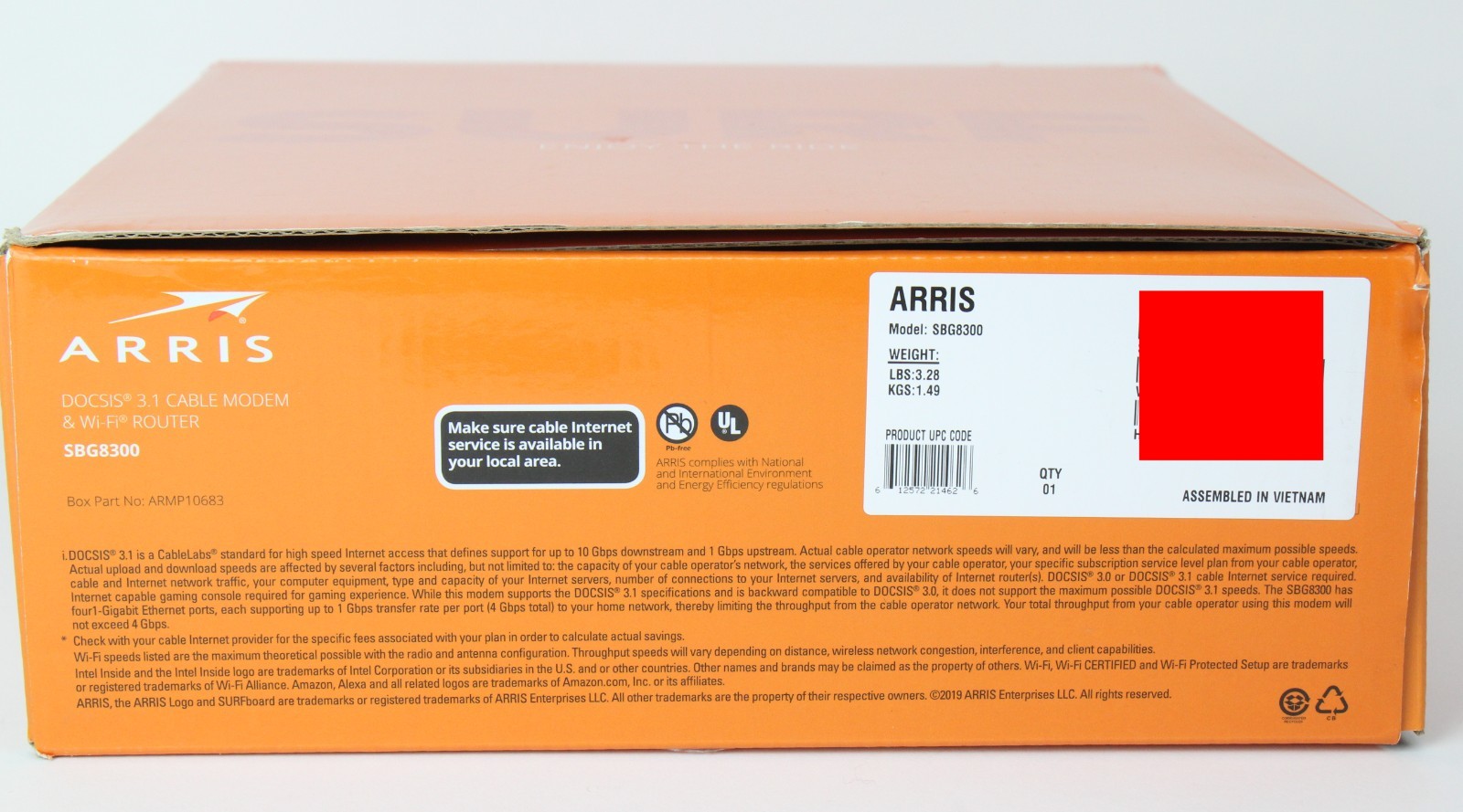 ARRIS SURFboard SBG8300 DOCSIS 3.1 Gigabit Modem AC2350 Router With Power Supply